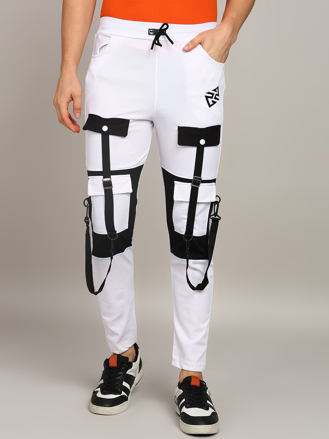 RusticBlooms Men Self Design Mid Rise Track Pant