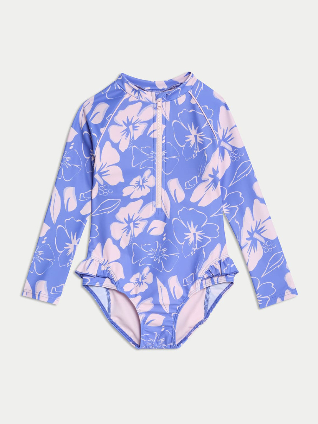 Marks & Spencer Girls Floral Printed Long Sleeves Bodysuit
