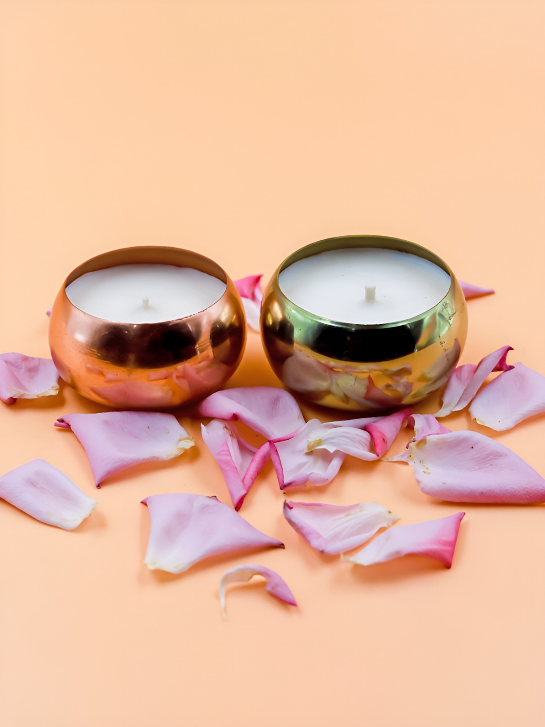 HARINI Elegant Glass Holder Fragrant 2Pcs Smokeless Scented Solid Jar Candles