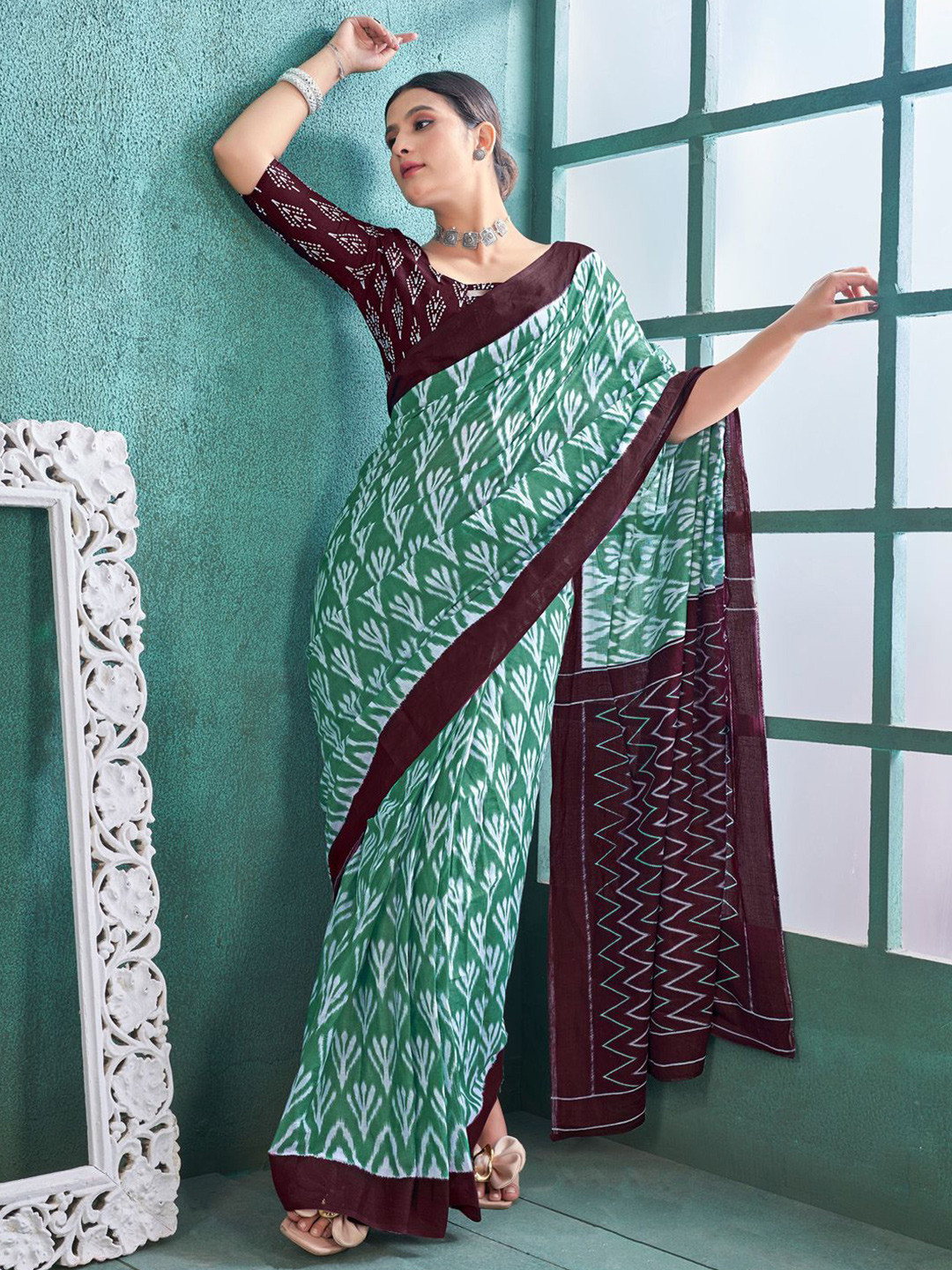 Anouk Rustic Designer Ikat Saree