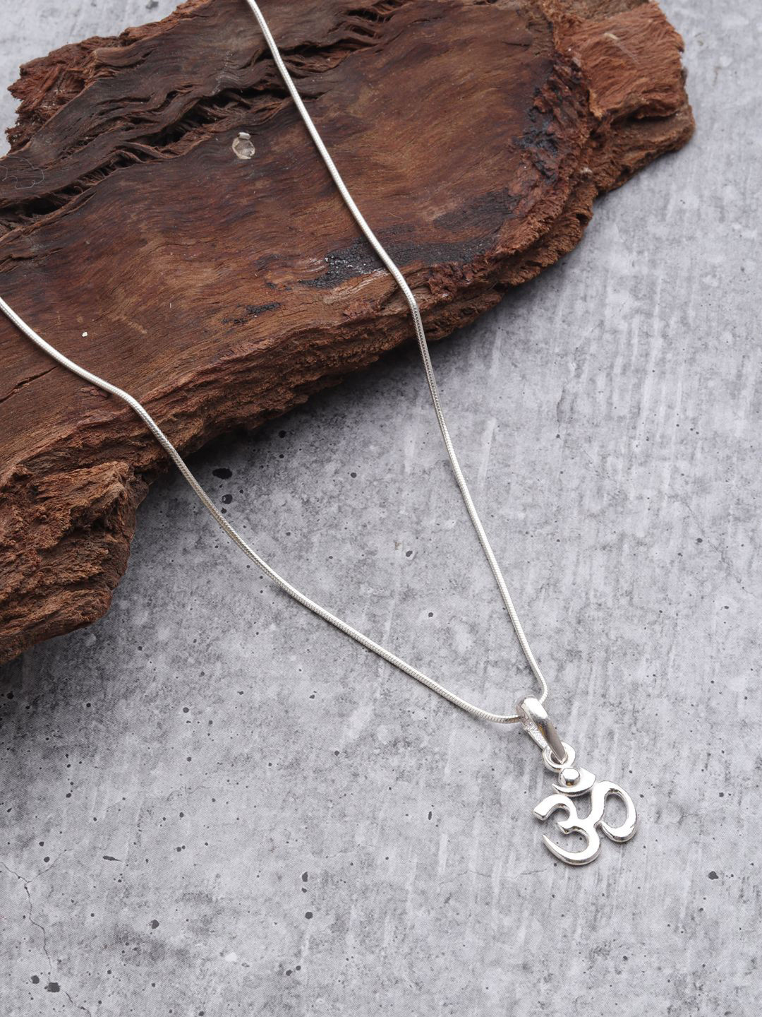 AKSHAT SAPPHIRE Sterling Silver Contemporary Spritual OM Pendant