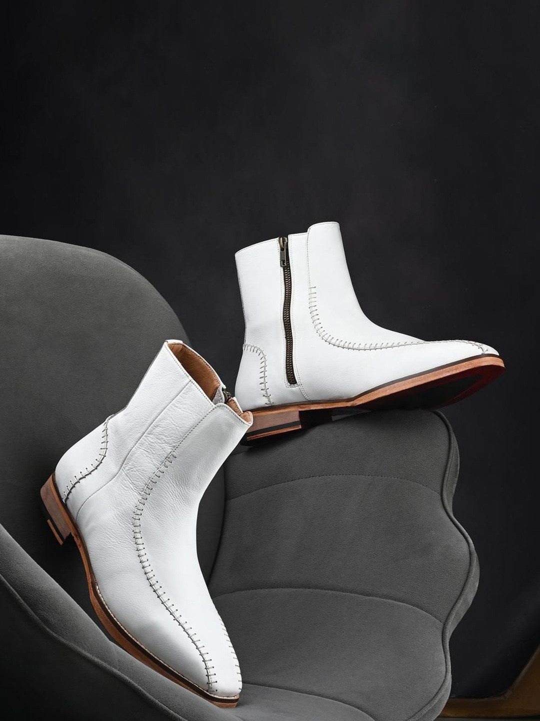 MILLE DOLLARI Men Mid-Top Leather Boots