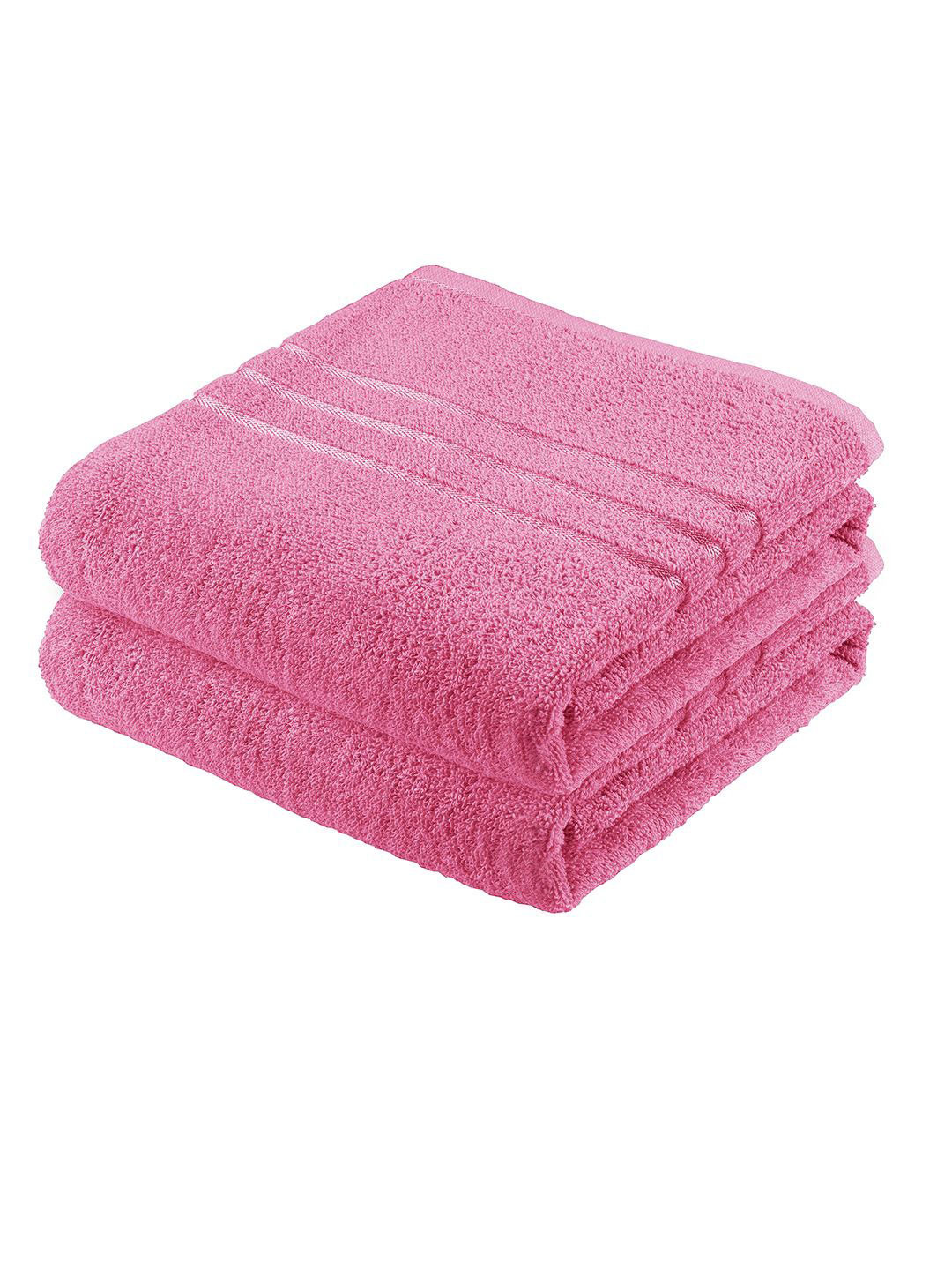Story@home Pink 2 Pieces 450 GSM Cotton Bath Towels