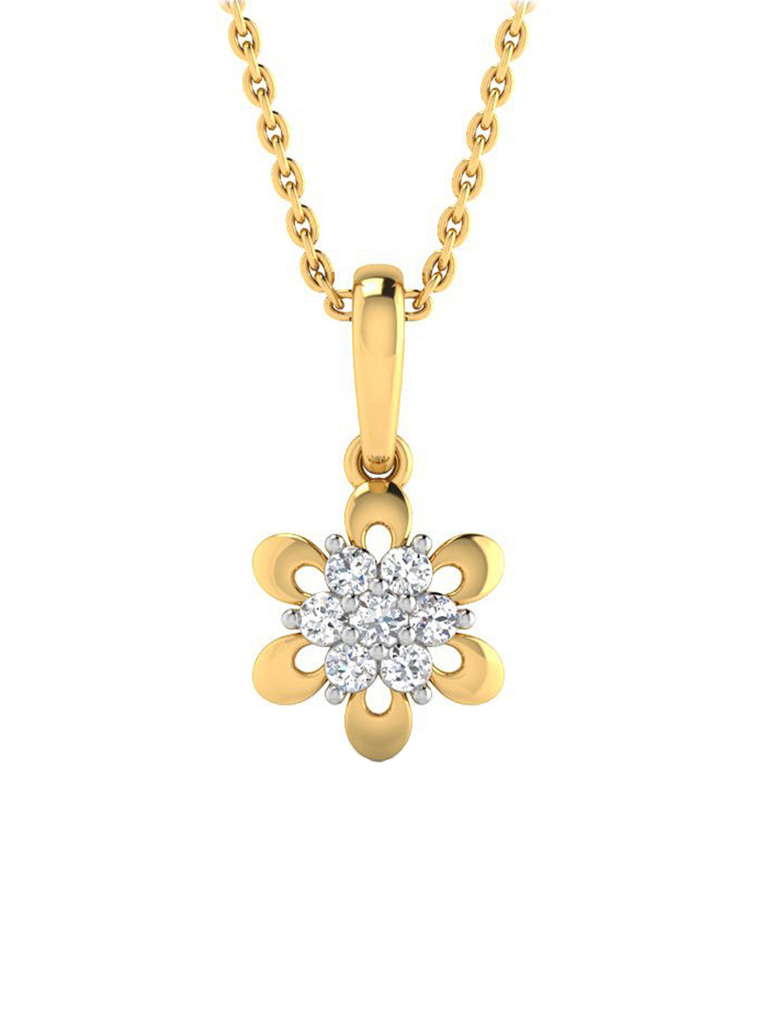 WHP JEWELLERS Blossom 18 KT Yellow Gold Pendant For Women.