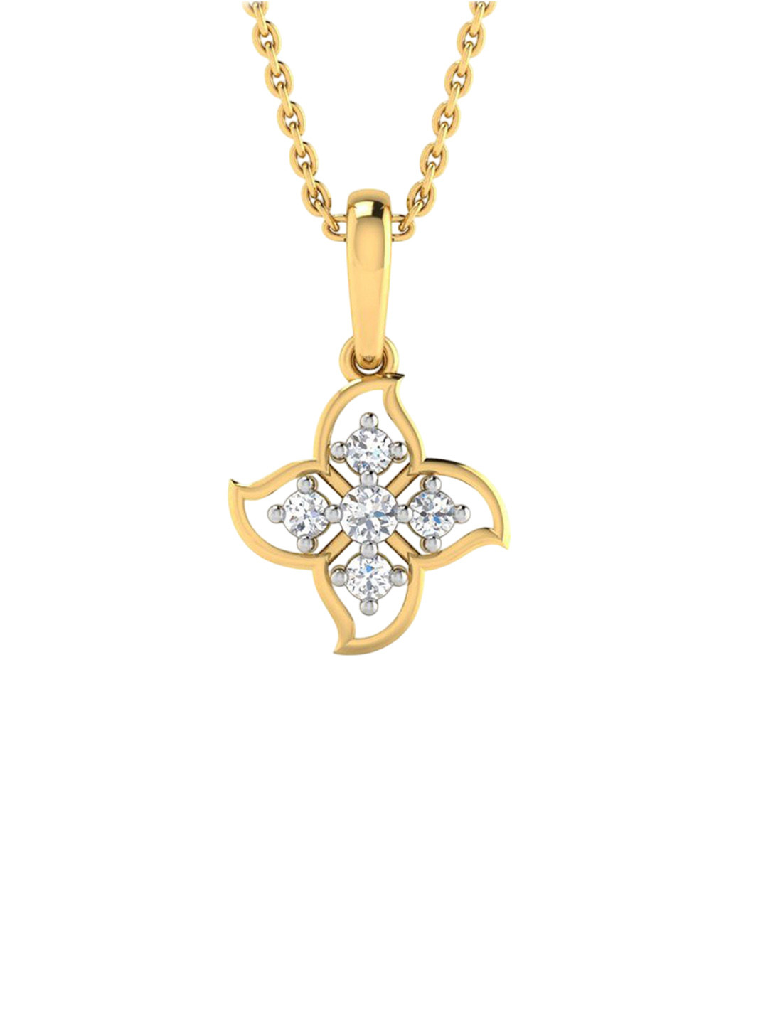 WHP JEWELLERS Golden Bloom 18 KT Rose Gold Pendant For Women.