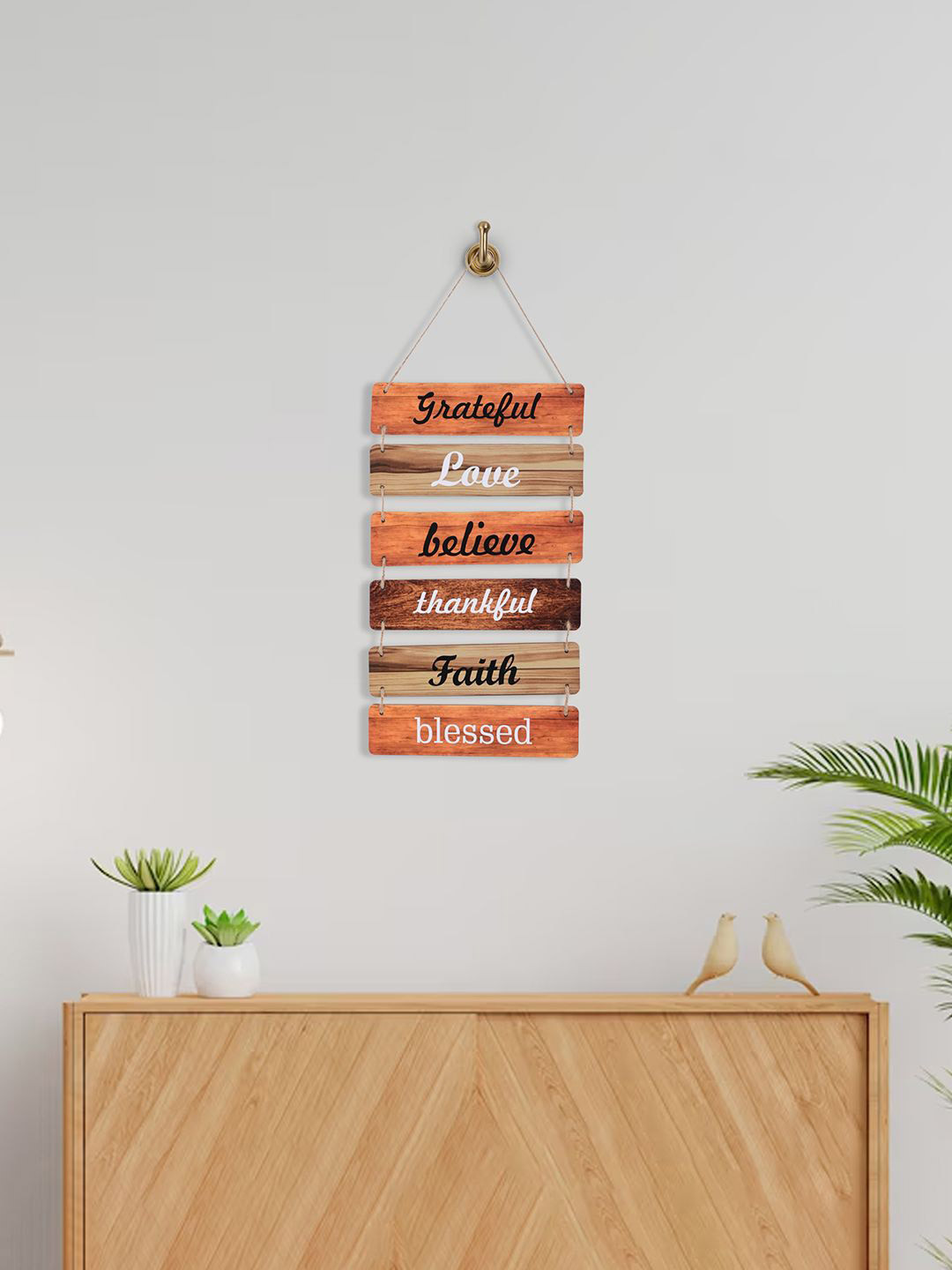 Kuber Industries Inspirational Quotes Wood Matte Hanging Hall Wall Hangings-23.6In