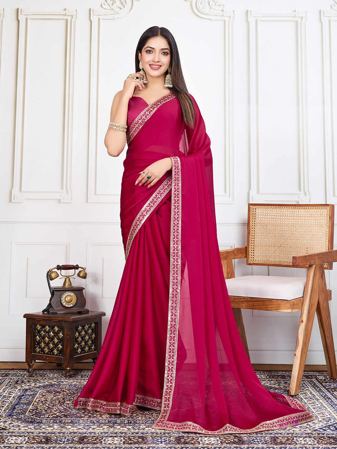 House of Pataudi Party Wear Saree With Blouse Piece