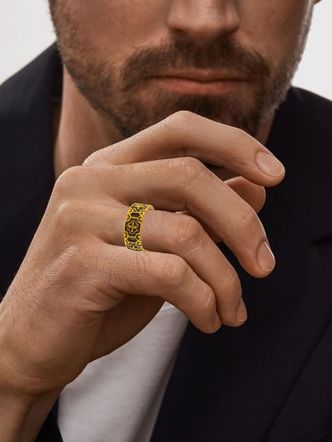 MEMOIR Gold-Plated Christian Finger Ring