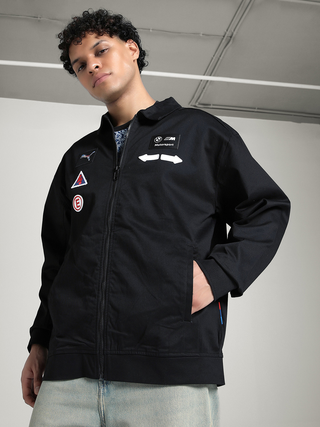 PUMA Motorsport Men Sporty Jacket with Patchwork