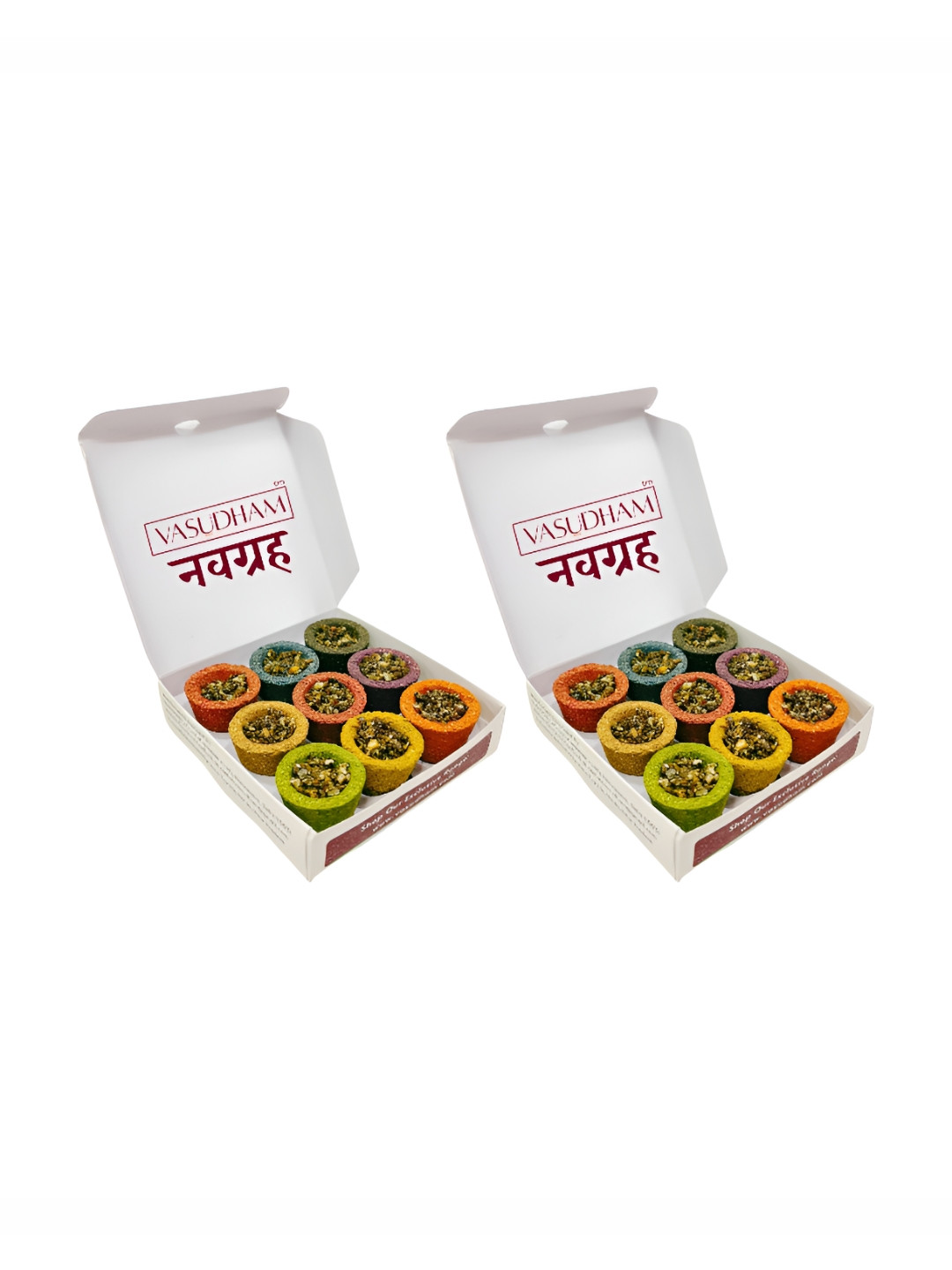 VEDANUM Red & Yellow 18 Pieces 100% Organic Sambrani Cup