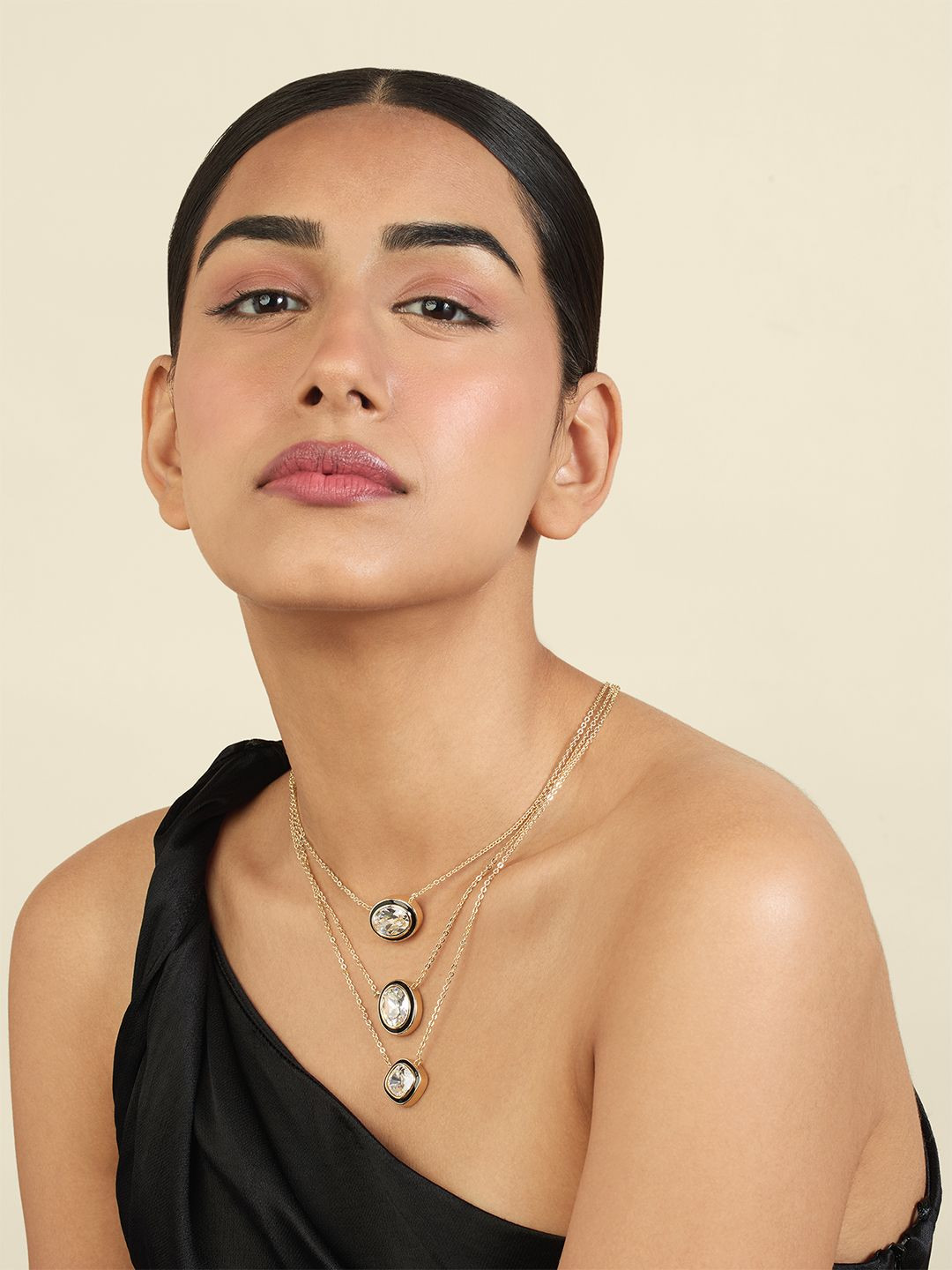 Isharya 18Kt Gold-Plated Oceanus Three-Layered Necklace