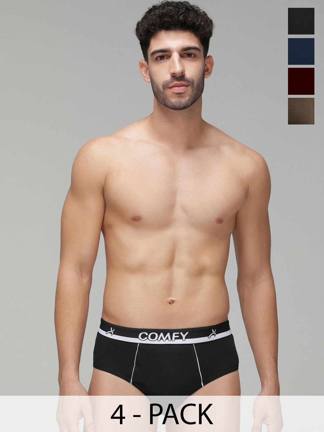 AMUL COMFY Pack Of 4 Cotton Basic Briefs