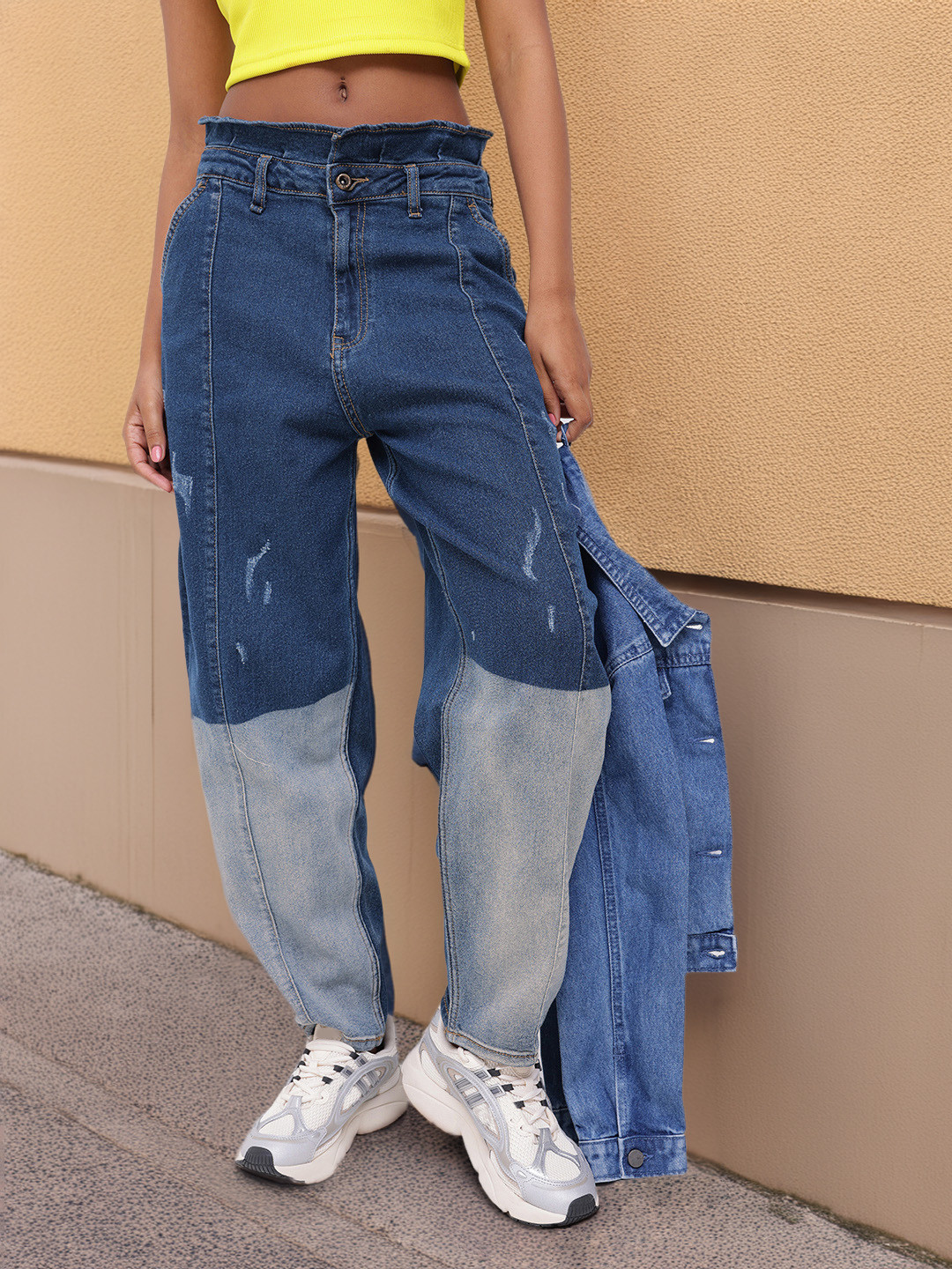 The Roadster Life Co. Women Colorblock Bae Baggy Jeans