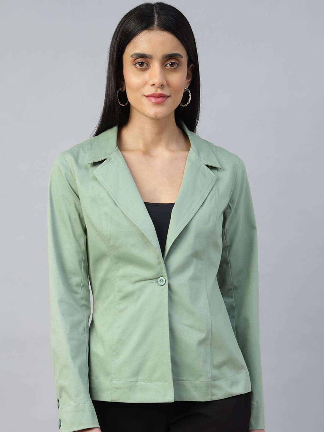 Sands of India Women Checked without Crop Tailored Jacket