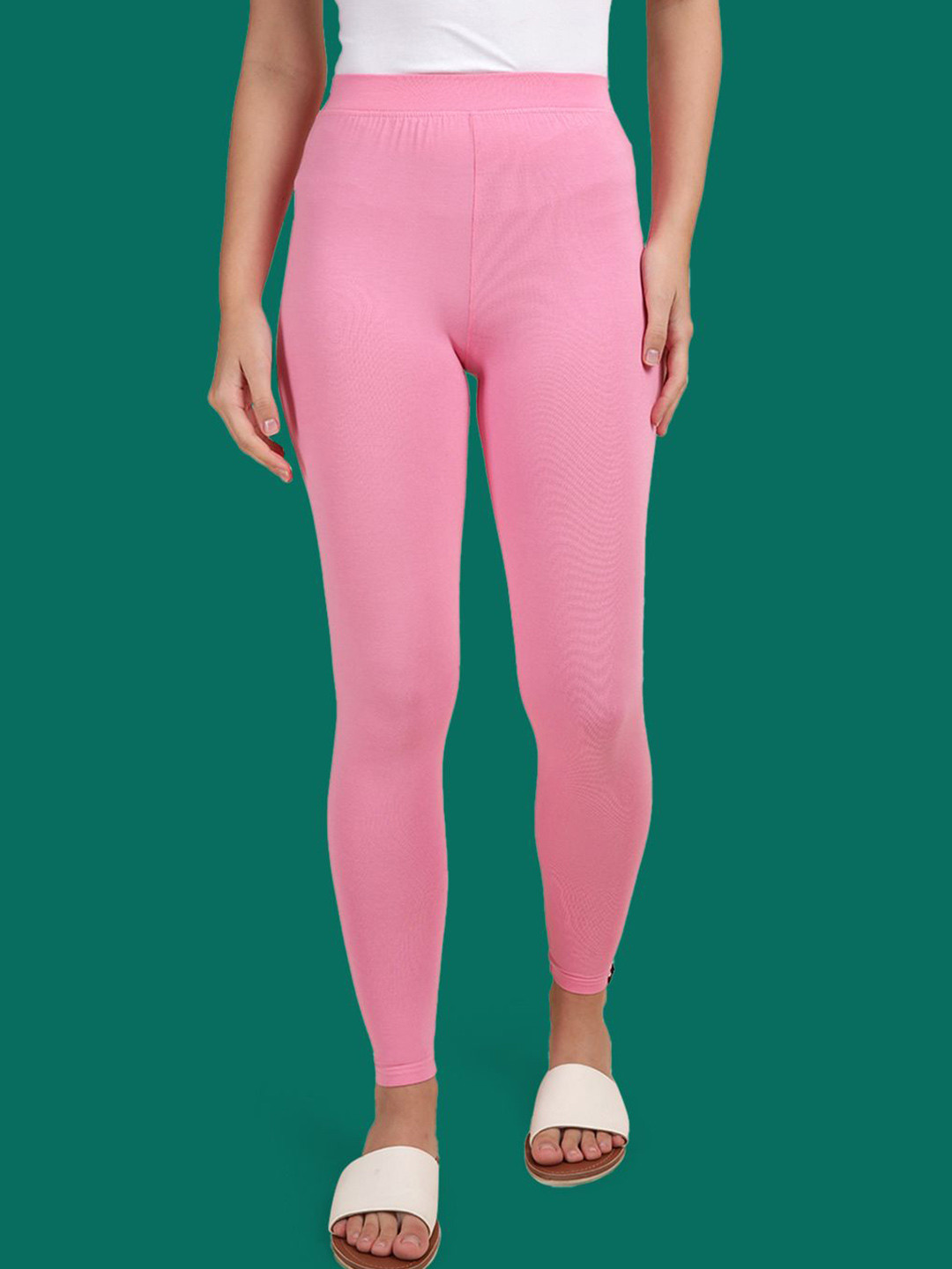 TWIN BIRDS Women Pink Mid-Rise Ankle-Length Leggings