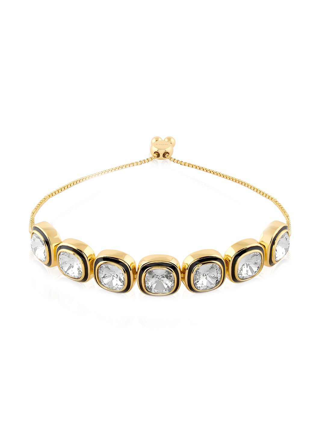 Isharya Women 18Kt Gold-Plated Crystals Studded Oceanus Bolo Wraparound Bracelet