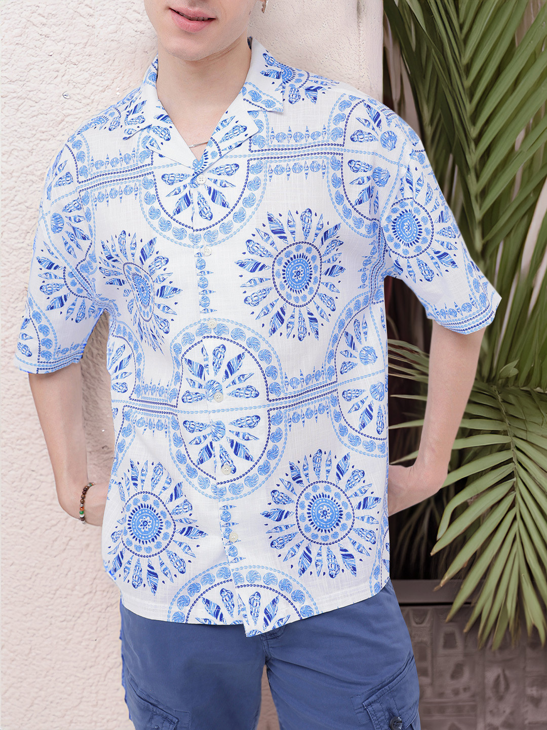 Kook N Keech Ethnic Pattern Printed Oversized Shirt