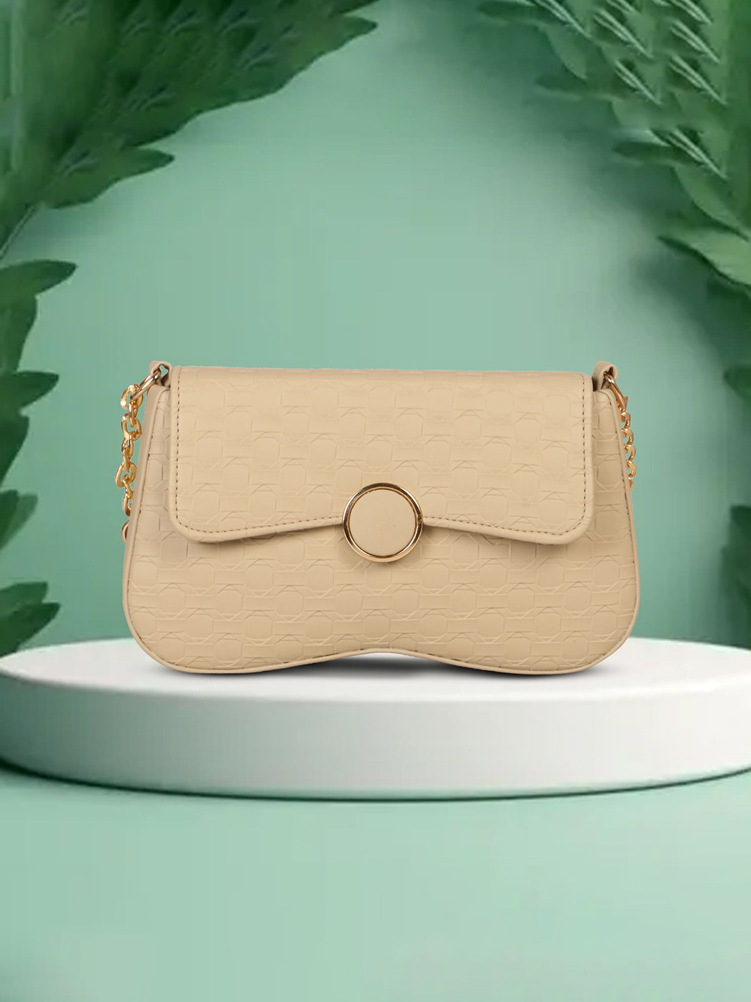 Panchnaina Textured PU Structured Sling Bag with Quilted