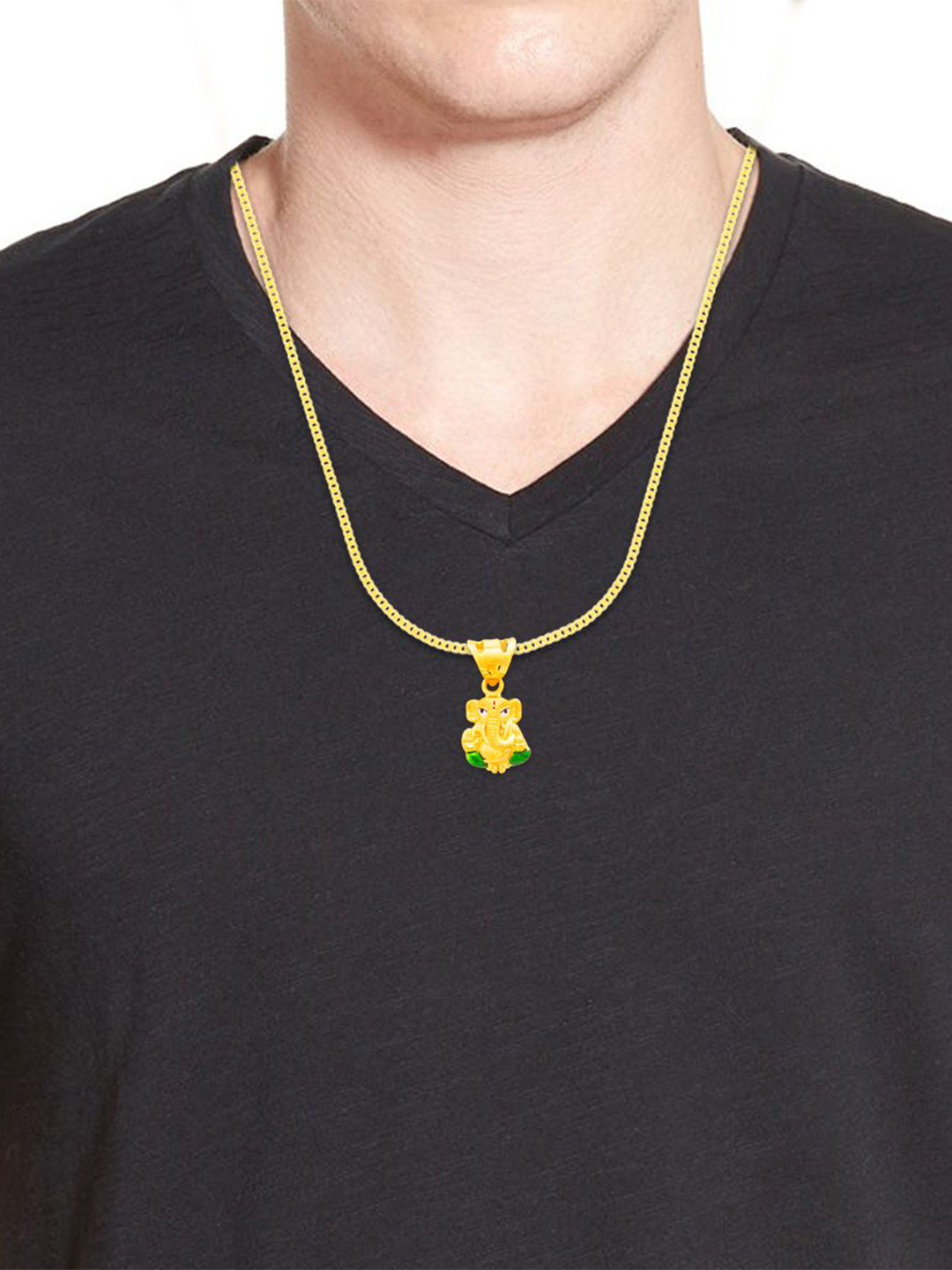 WHP JEWELLERS Vinayaka 22 KT Yellow Gold Pendant For Women.