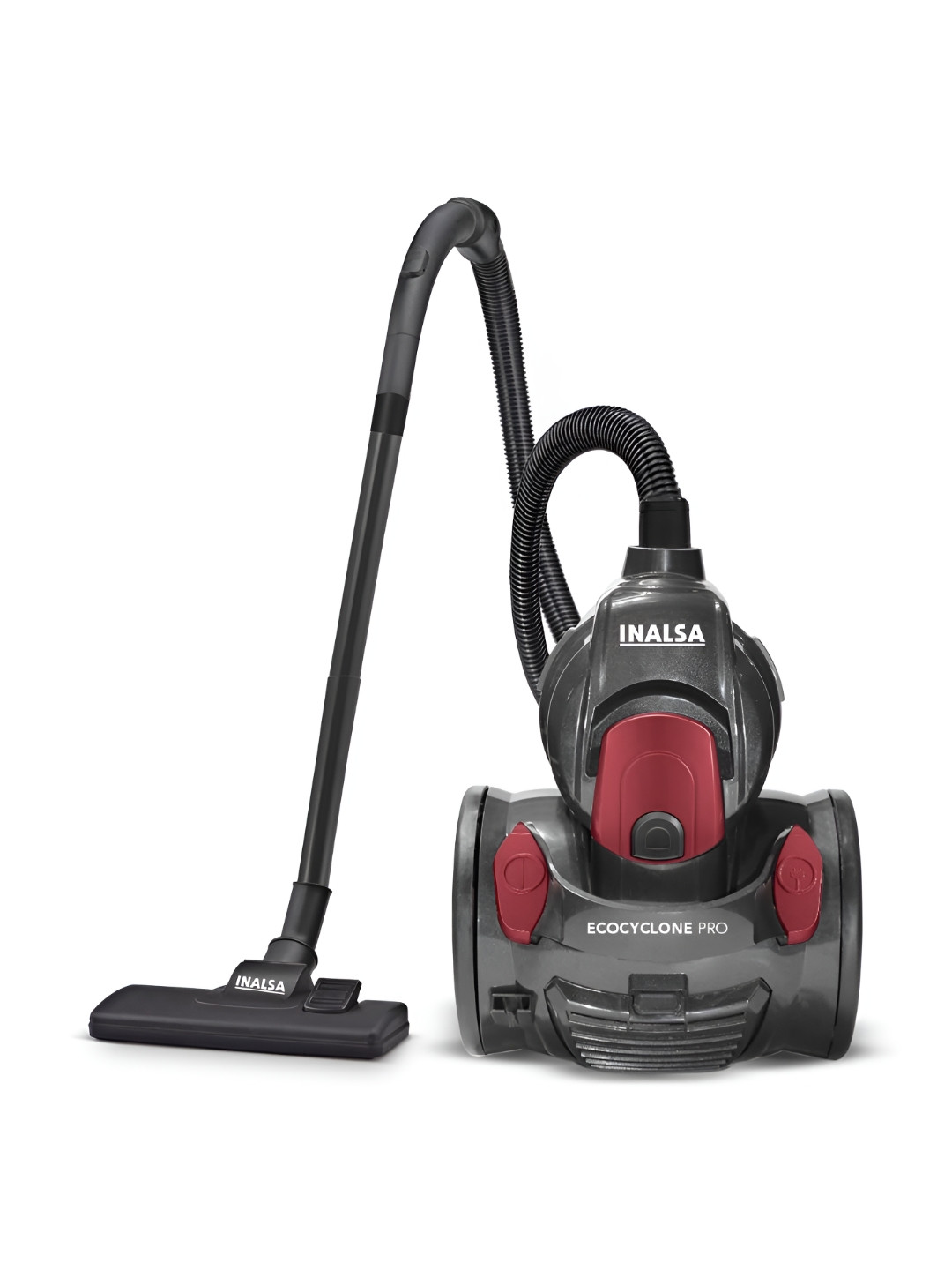 Inalsa Grey & Red Textured Ecocyclone Pro Vacuum Cleaner