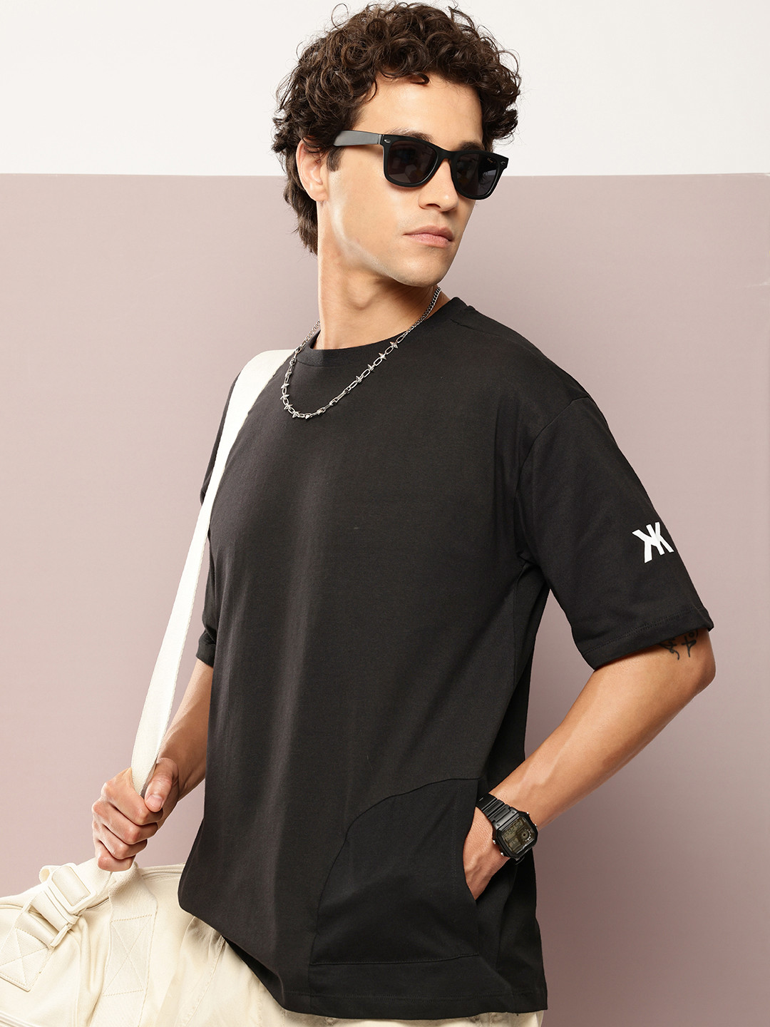 Kook N Keech Drop-Shoulder Sleeves Oversized Pure Cotton T-shirt