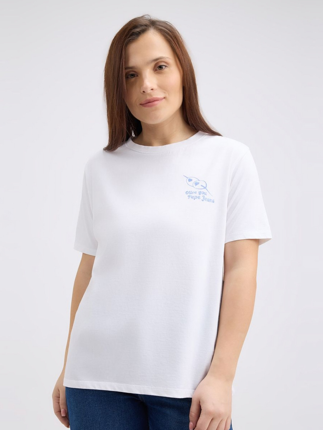 Pepe Jeans Women Back Printed Pure Cotton T-shirt