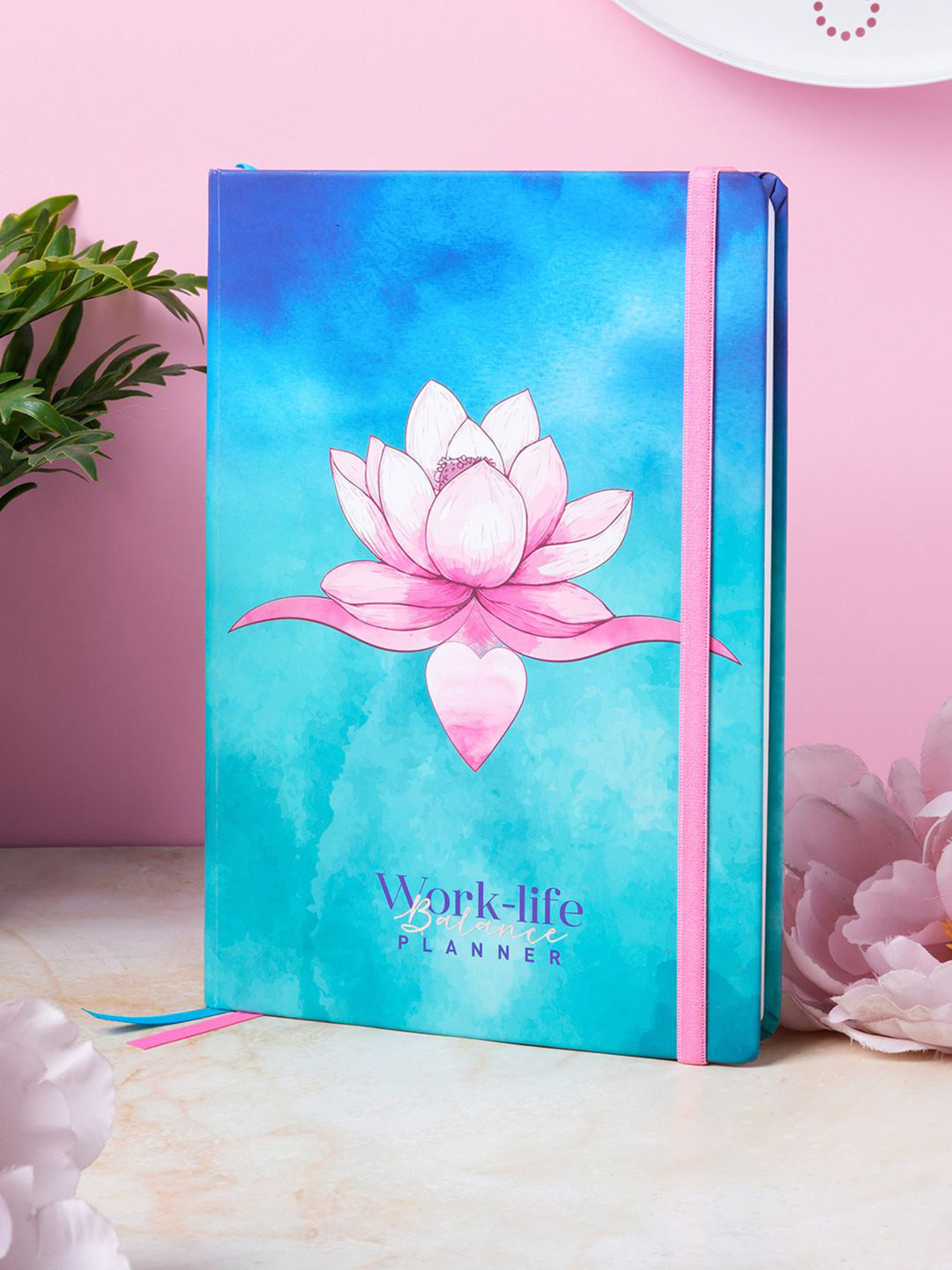 Doodle Blue And Pink Floral Printed A5 WorkLife Balance Planner