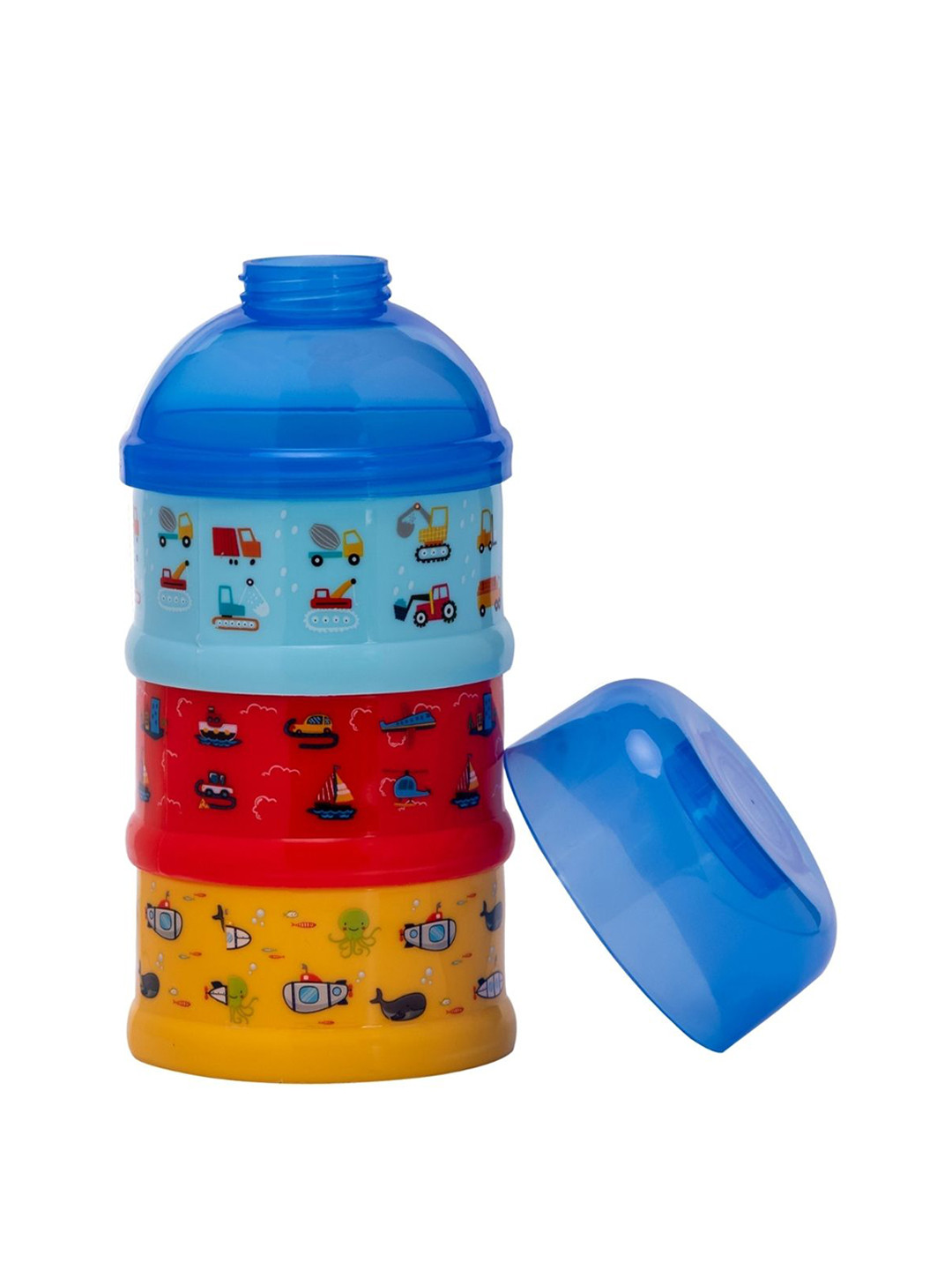 Adore Blue & Red Kids 3 Layered Spill Proof Milk Powder Container