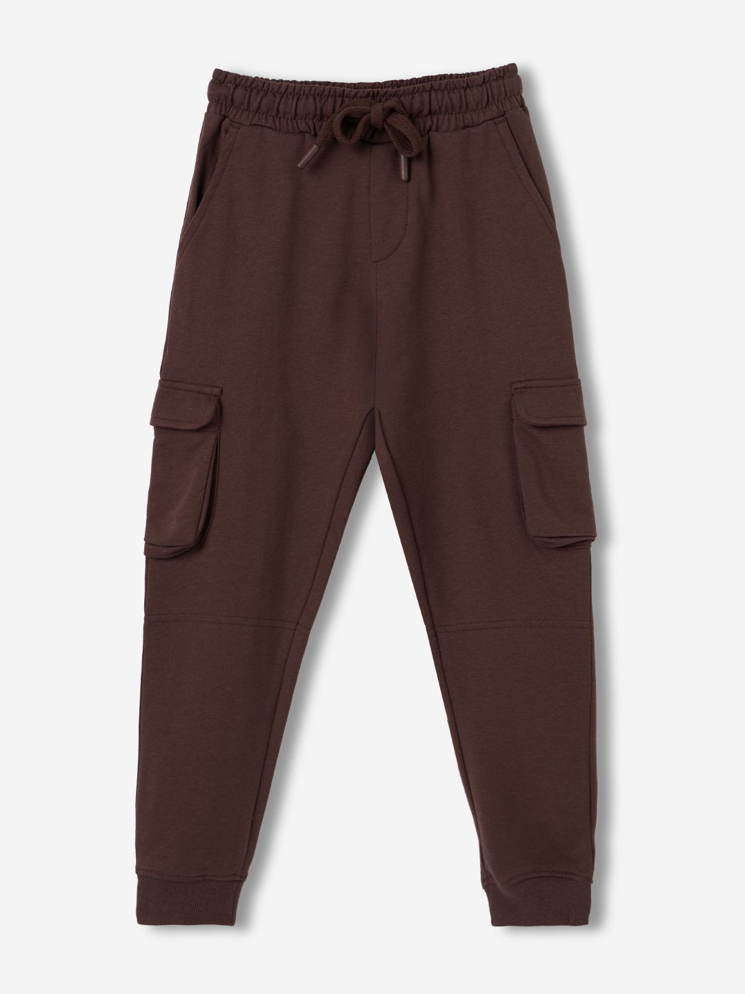 The Souled Store Boys Brown Mid Rise Cargo Joggers