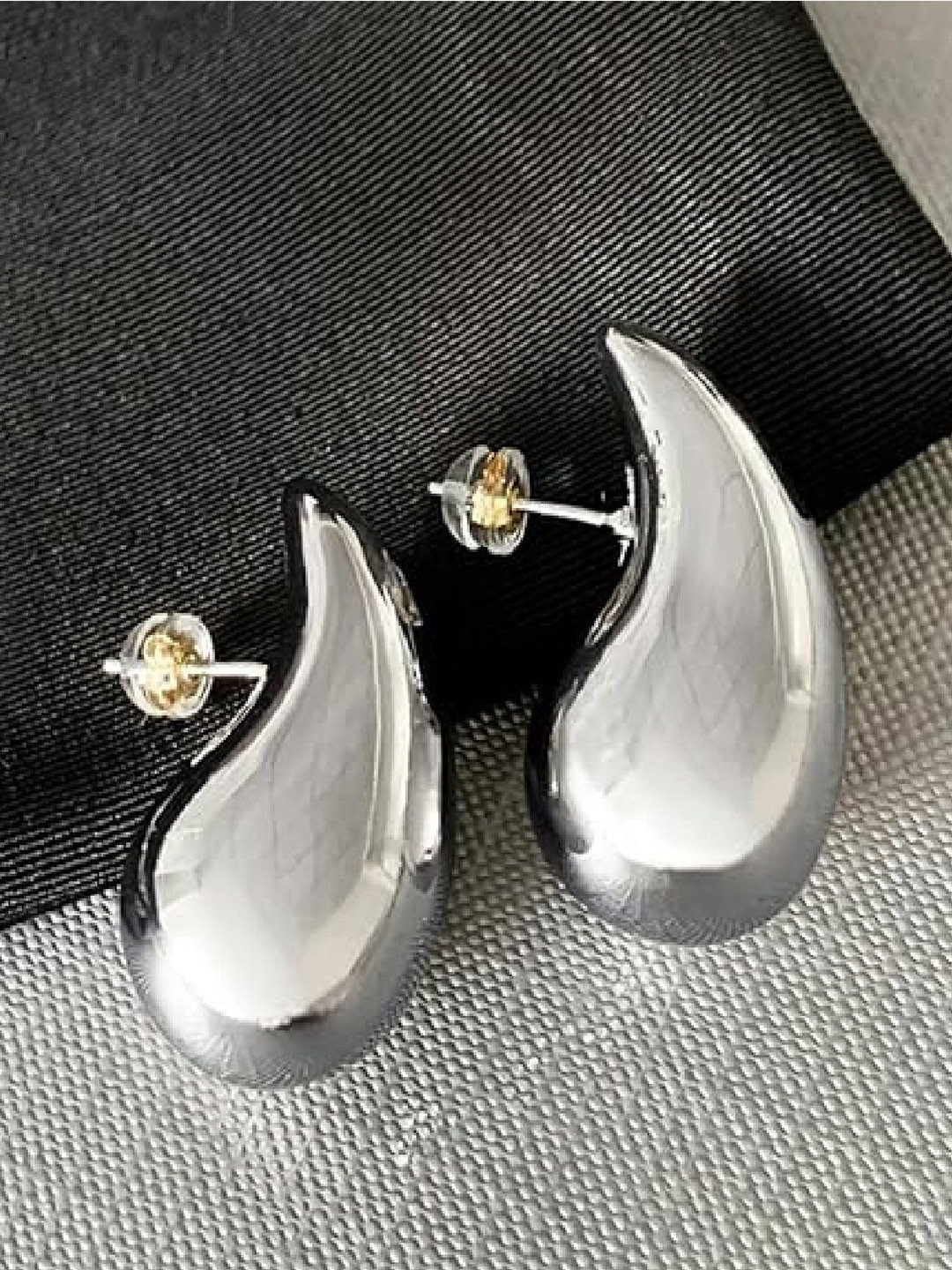 Crazy Fashion Stainless Steel Teardrop Shaped Drop Earrings