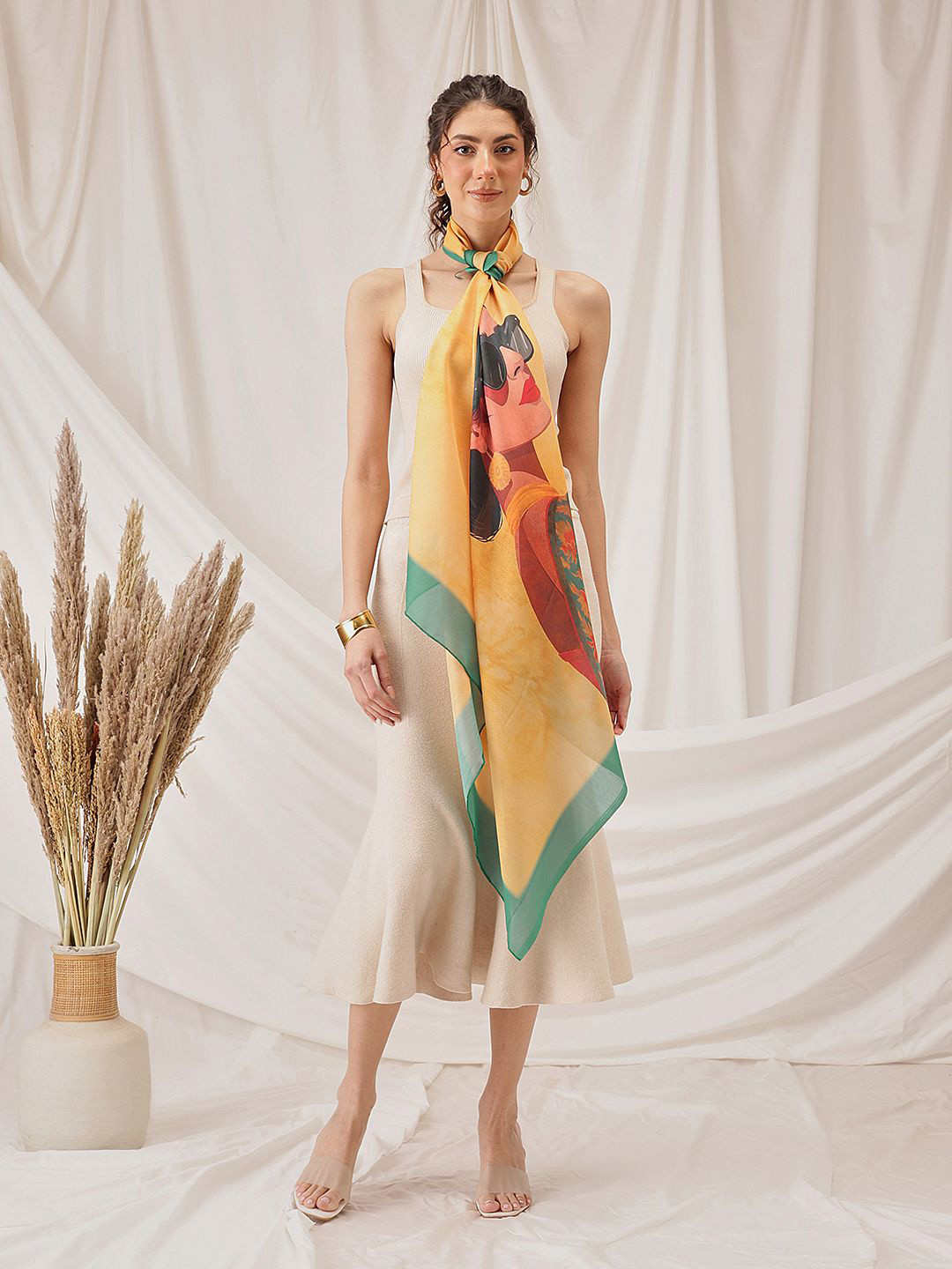 Silk Land Women Printed Soft Cotton Scarf