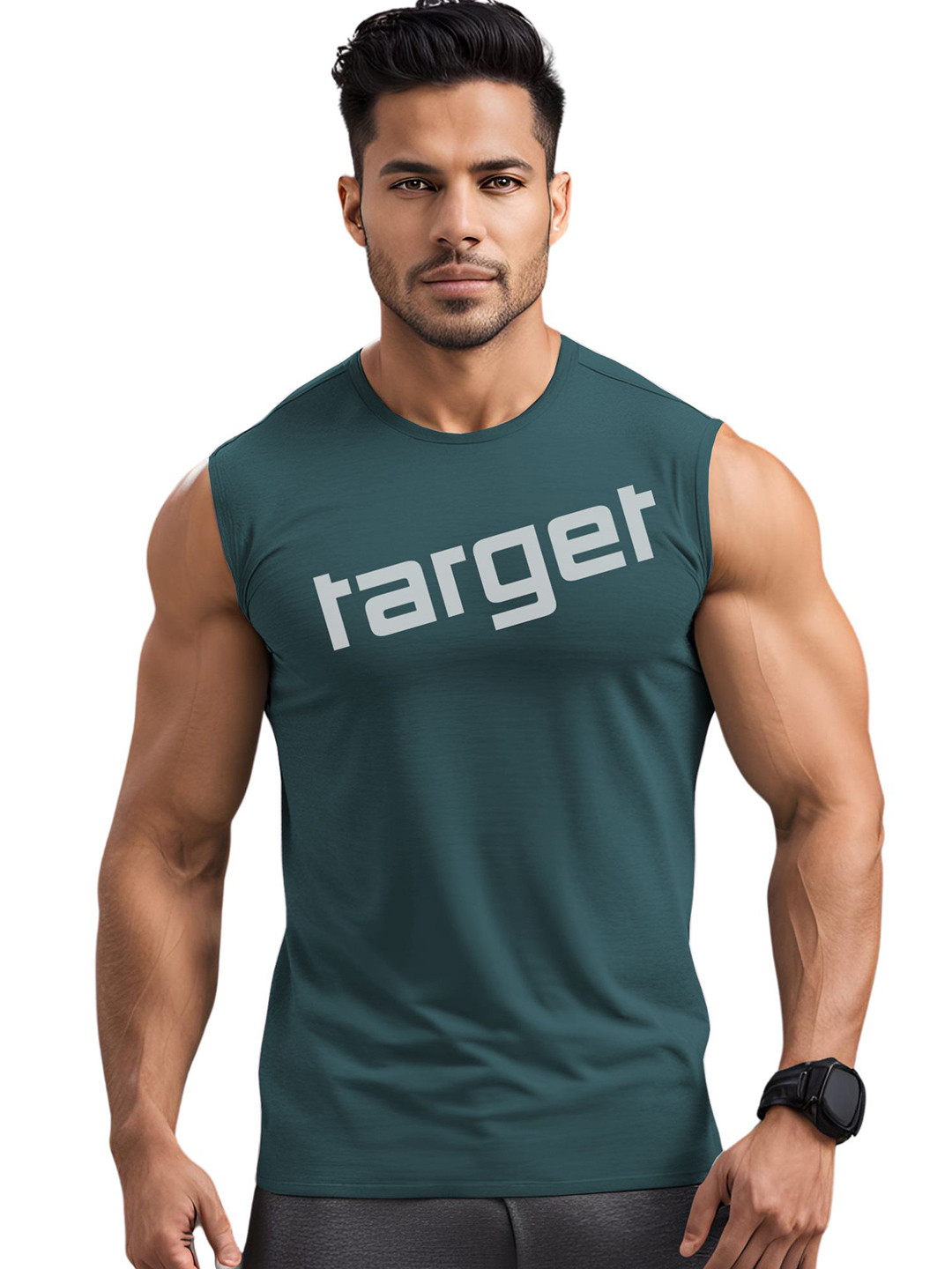 3Colors Printed Dri-FIT Sleeveless Activewear Gym Vest VEST-CCUT-TARGET-AF BLUE_M