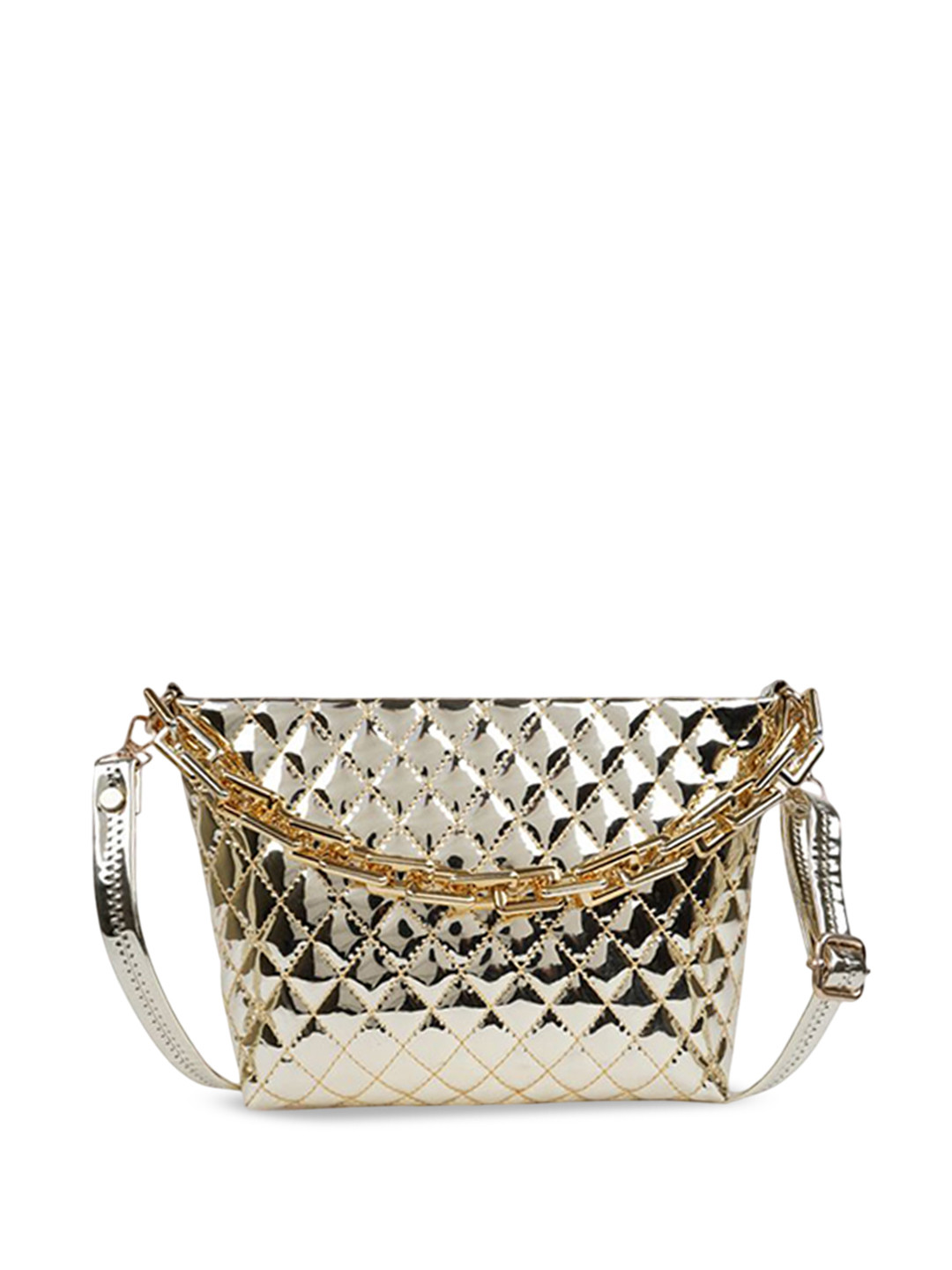 ROMOFY Solid Synthetic Leather Structured Sling Bag