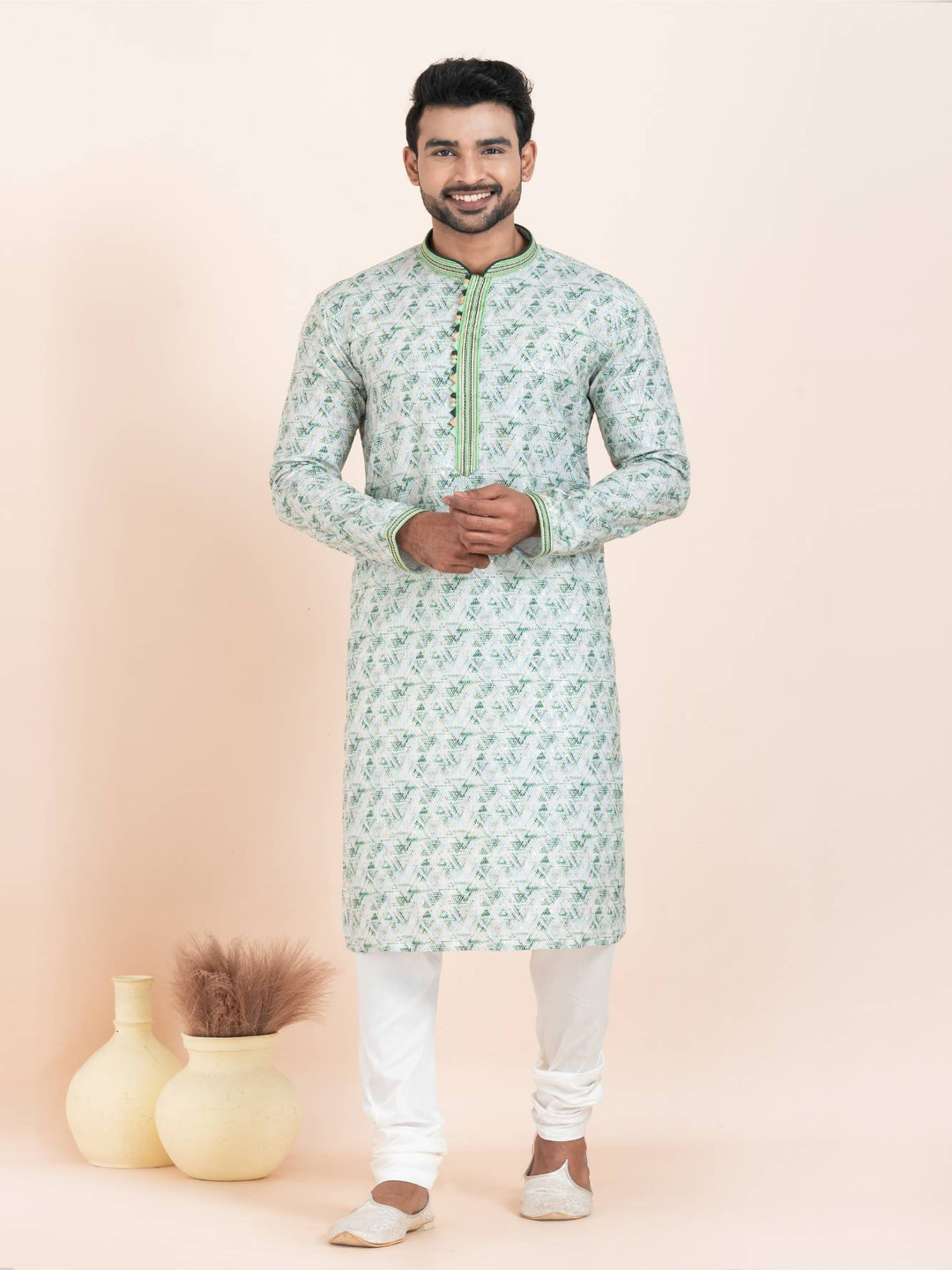 ROOTED LIBAAS Men Regular Kurta with Pyjamas