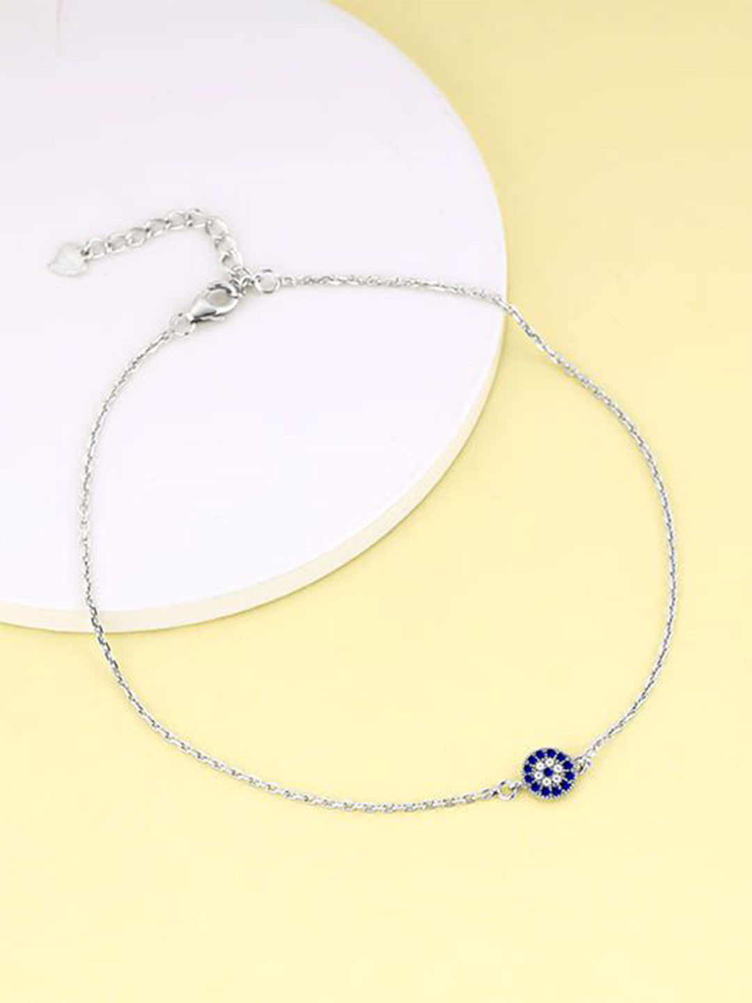 GIVA 925 Silver Rhodium-Plated Protective Eye Anklets