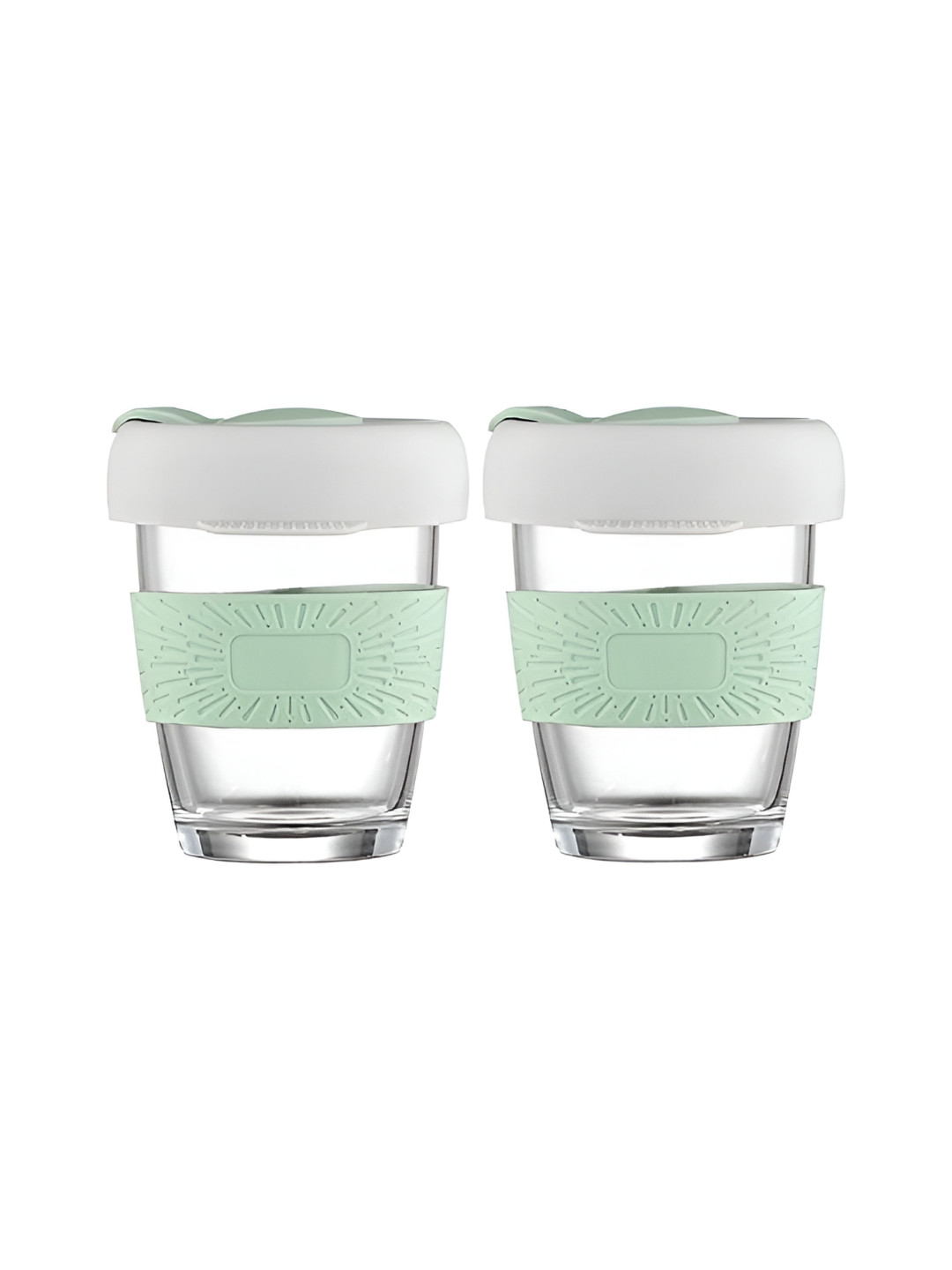 Baskety Green Glass Handmade Mug with Lid-350ml