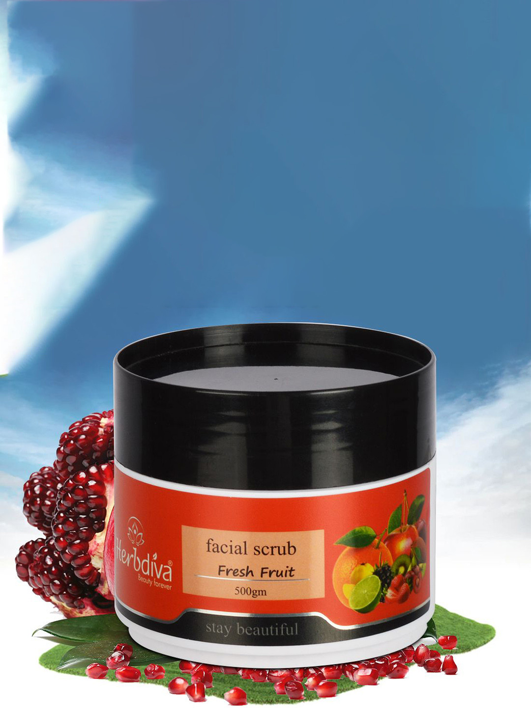 Herbdiva Fresh Fruit With Sweet Almond Oil Nourishing Facial Scrub - 500 g