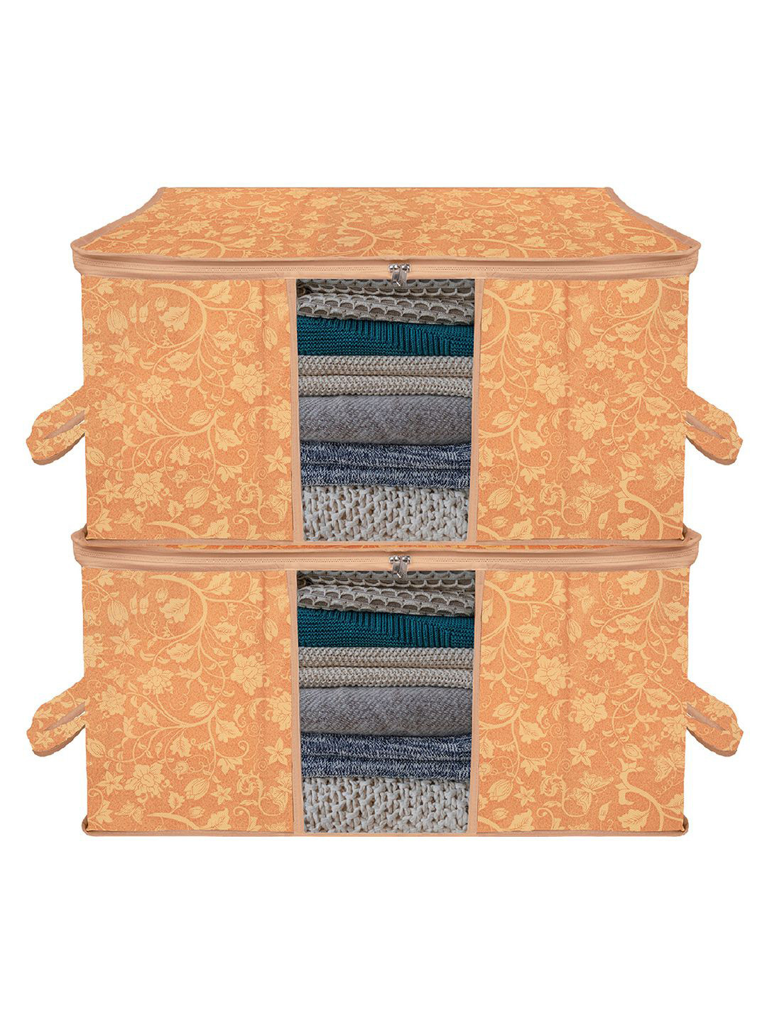 Kuber Industries Brown & Yellow 2 Pieces Regular Swab Storage Organisers