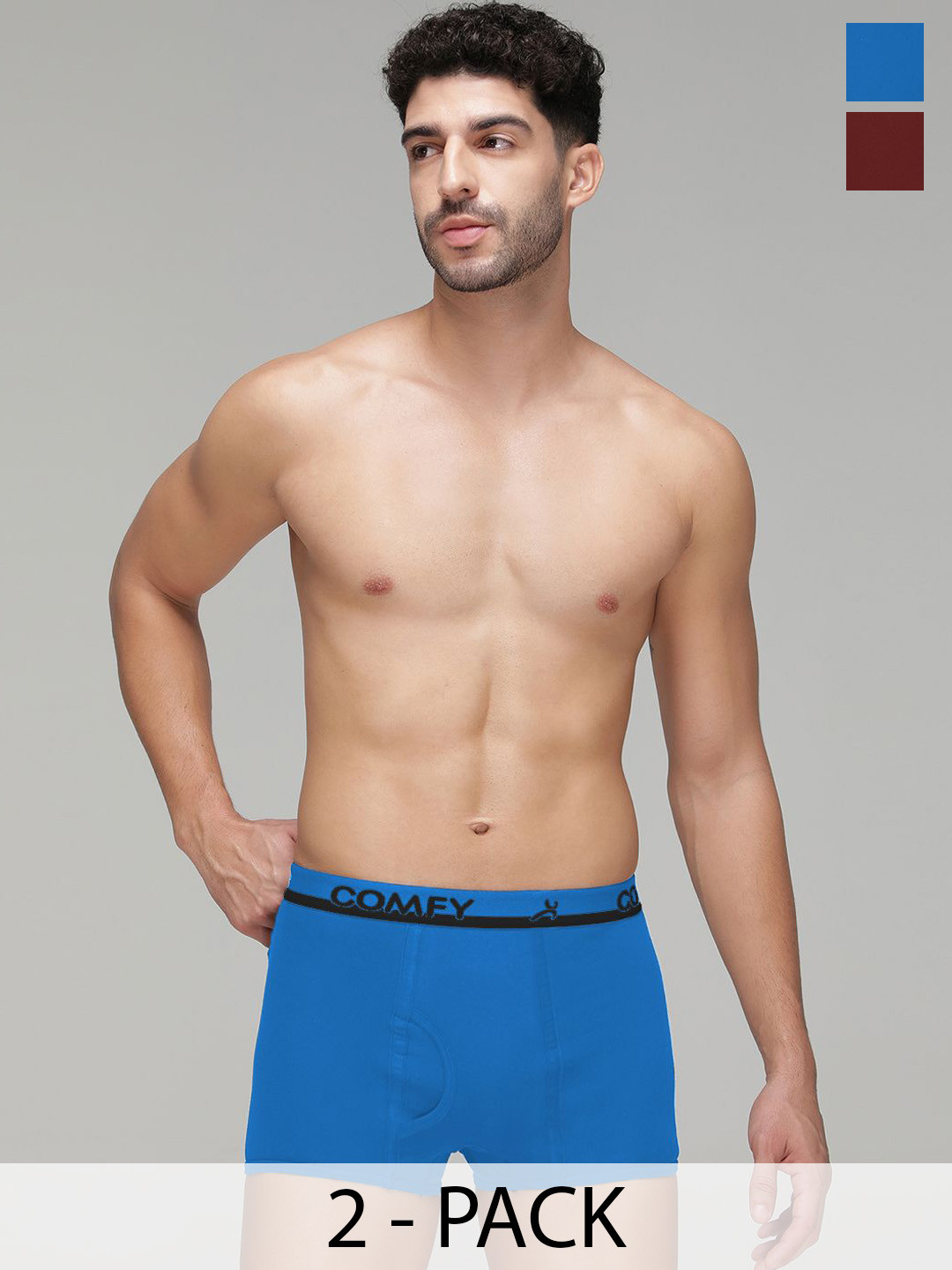 AMUL COMFY Pack Of 2 Pure Cotton Mini Trunks - AC-MTROE-MA-SB-S-2PC