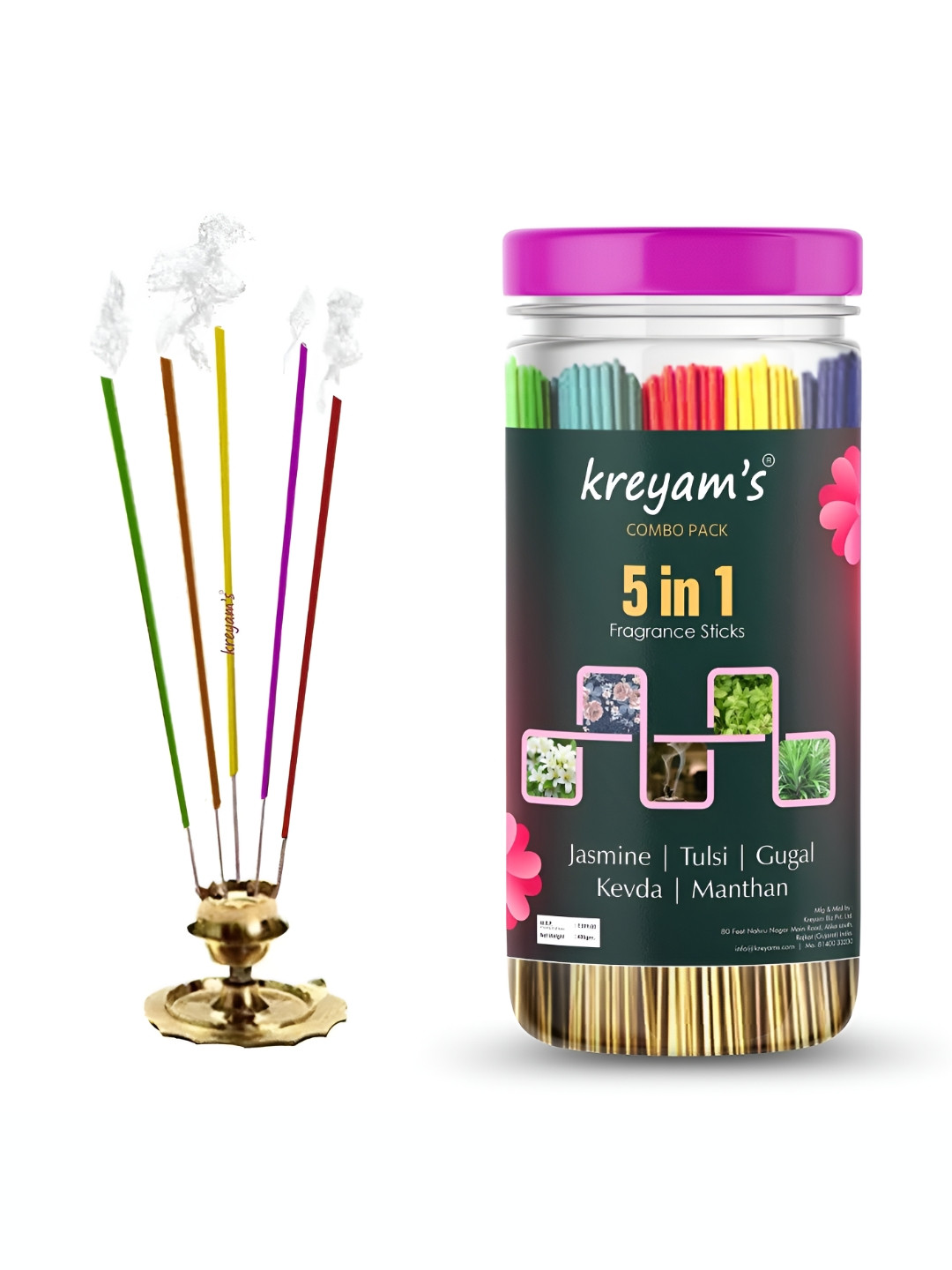 kreyam's Red & Blue 5-1 Fragrance Incense Sticks