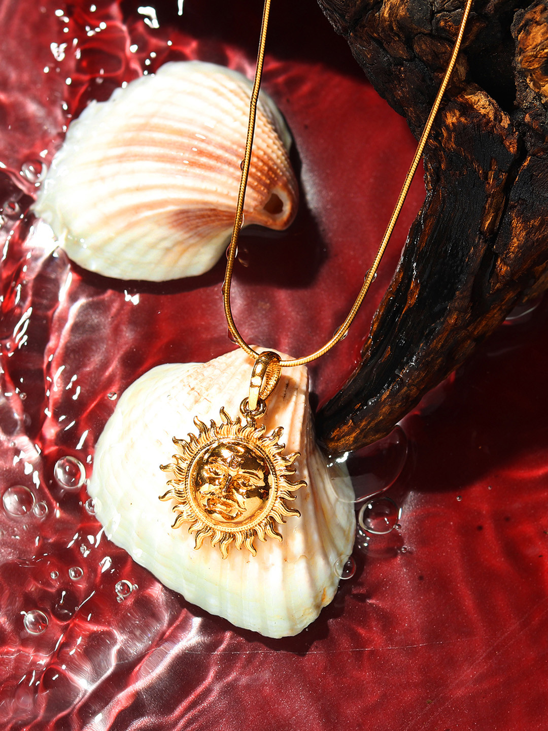 AKSHAT SAPPHIRE Kids 925 Sterling Silver Gold-Plated God Surya Temple Pendant