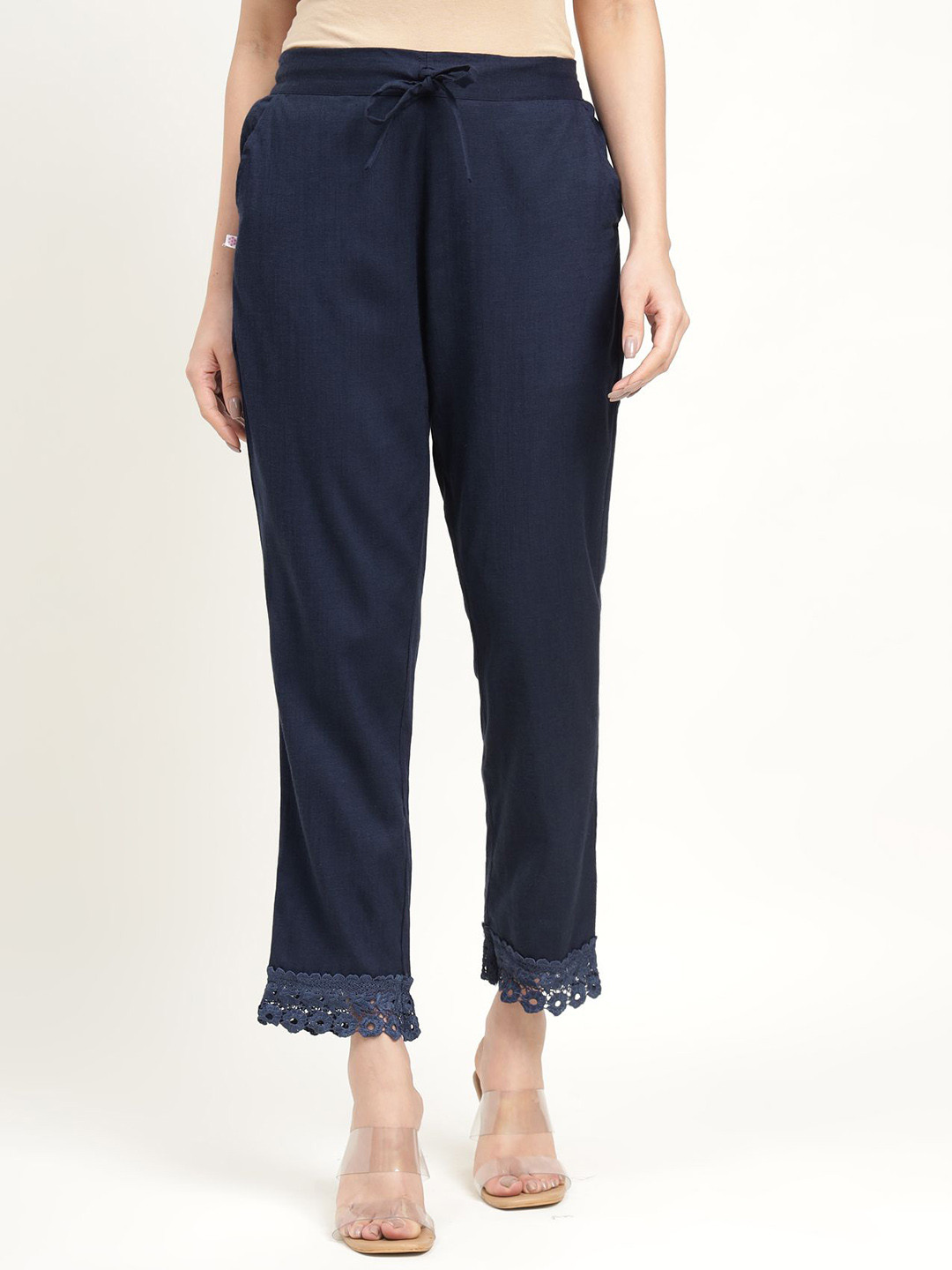 ZARI Women Jaipur Trousers attached with Lace