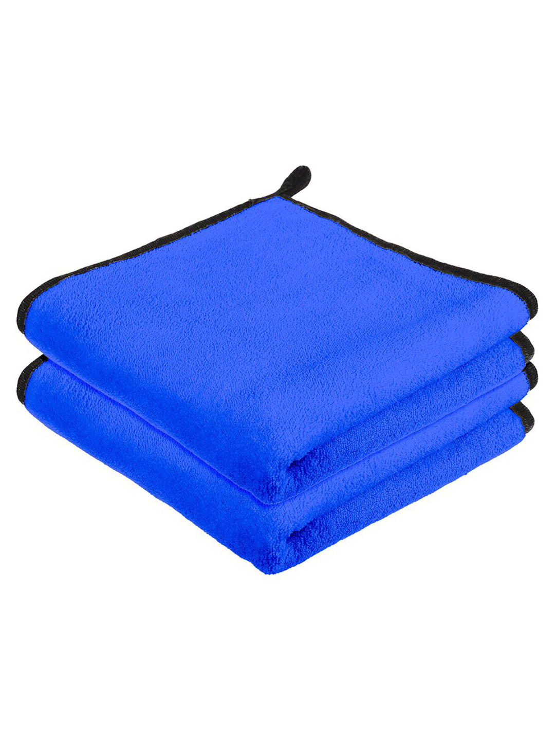Kuber Industries Pack Of 2 Blue and Black 400 GSM Cleaning Cloth With Hanging Loop