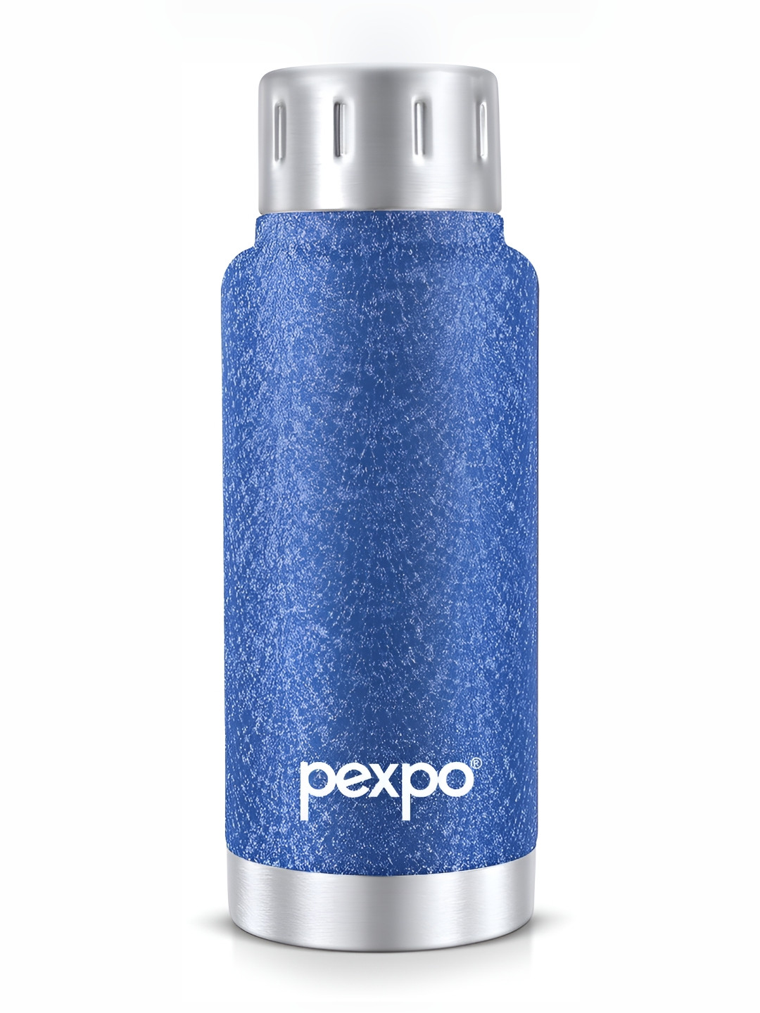 Pexpo Blue Solid Stainless Steel Double Wall Vacuum Flask - 300ml