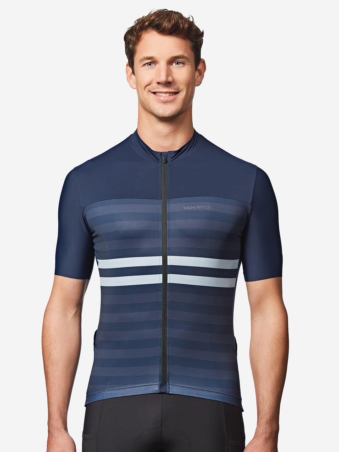 Decathlon VAN RYSEL - Mens Fitted Short-Sleeved Summer Road Bike Jersey - Edr 2-Striped