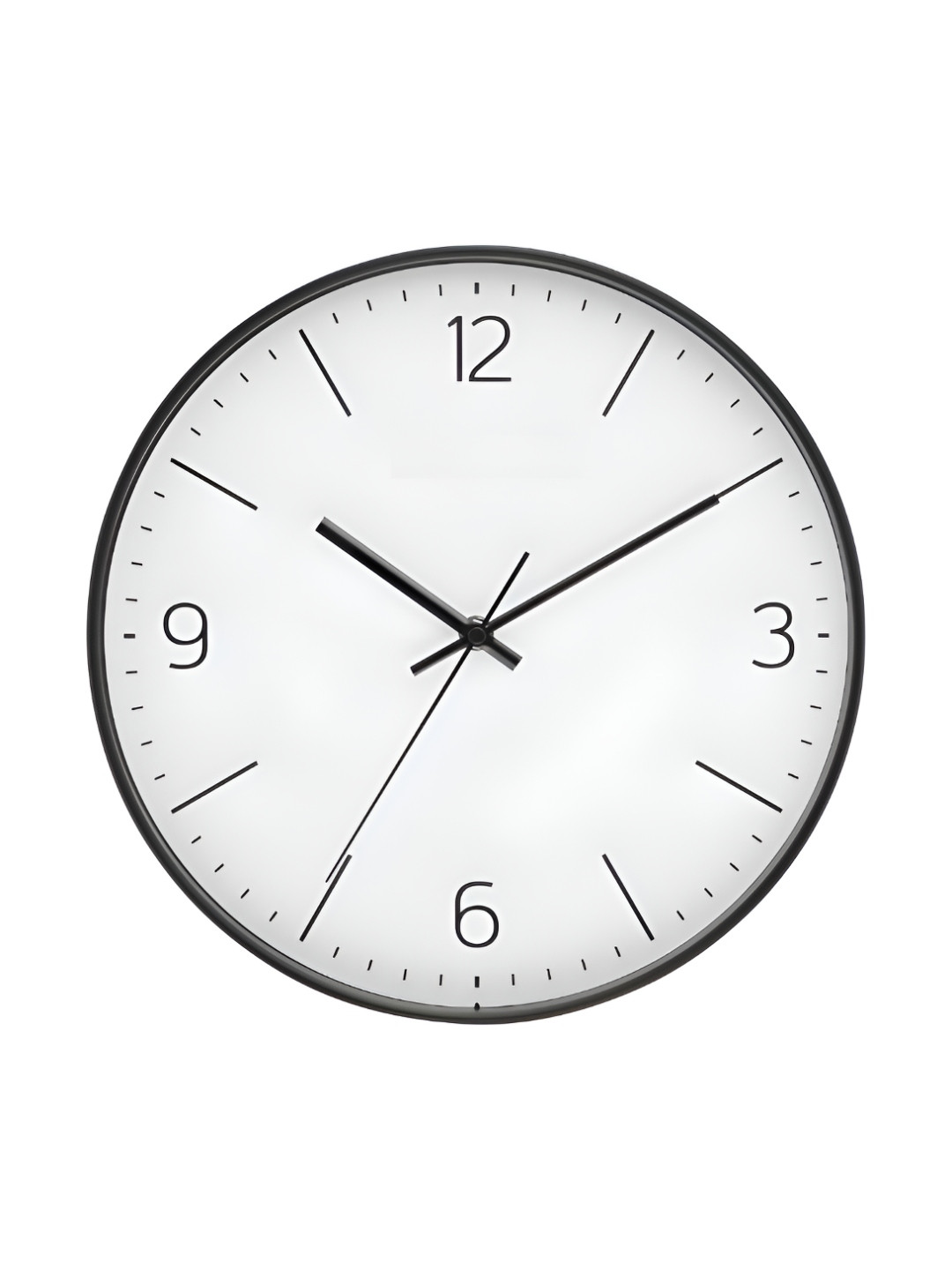 ZULU Black Plastic Large Display Round Battery Analogue Wall Clock-25.4cm