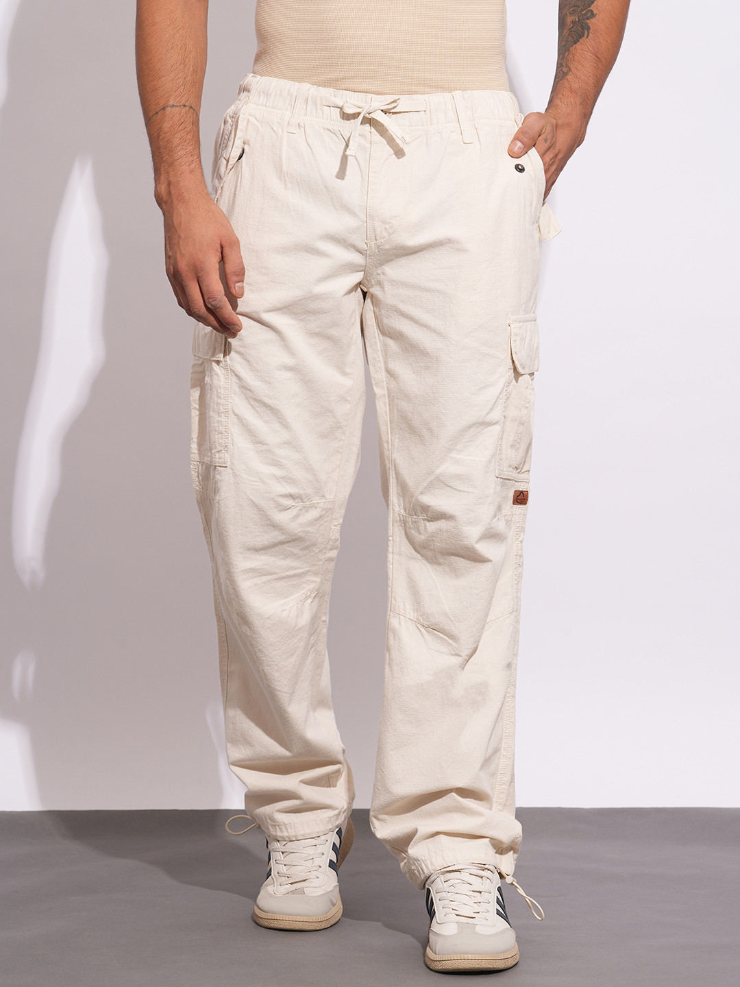 Being Human Men Relaxed Loose Fit Cargos Trousers