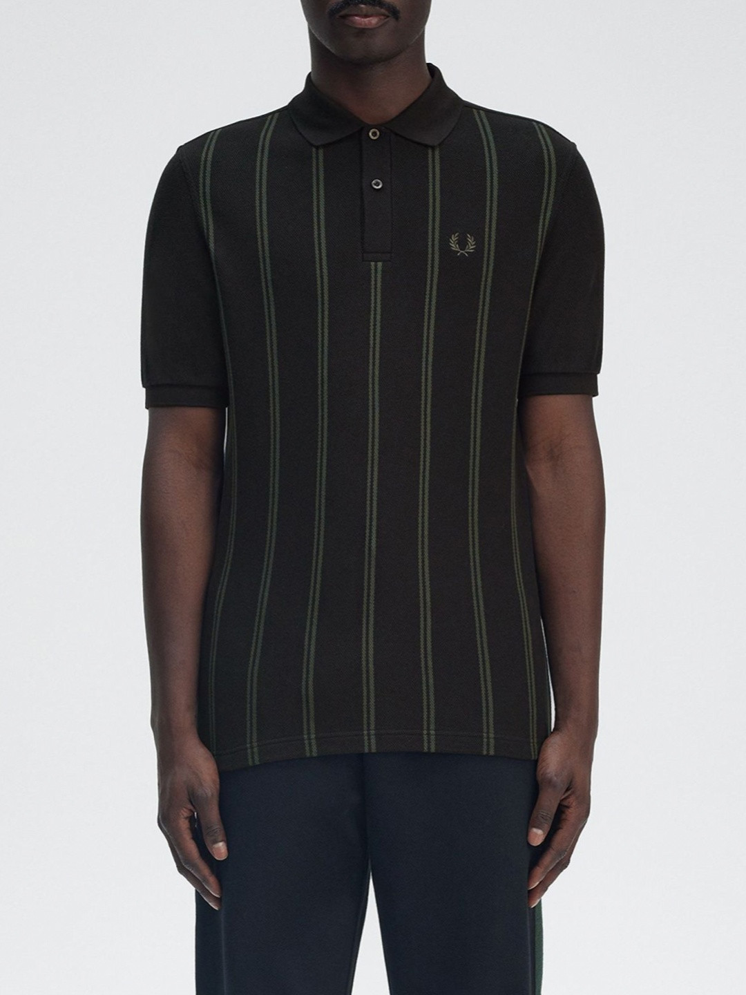 Fred Perry Men Striped Polo Collar Pockets T-shirt
