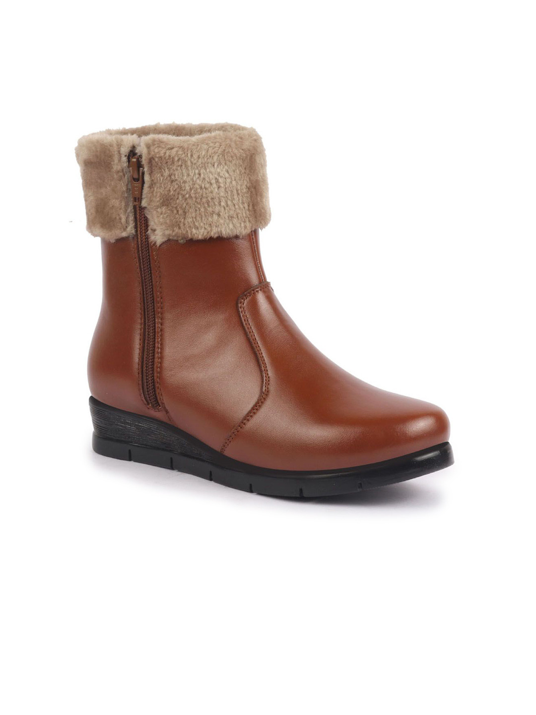 FAUSTO Women High Top Side Zipper Platform-Heeled Winter Boots