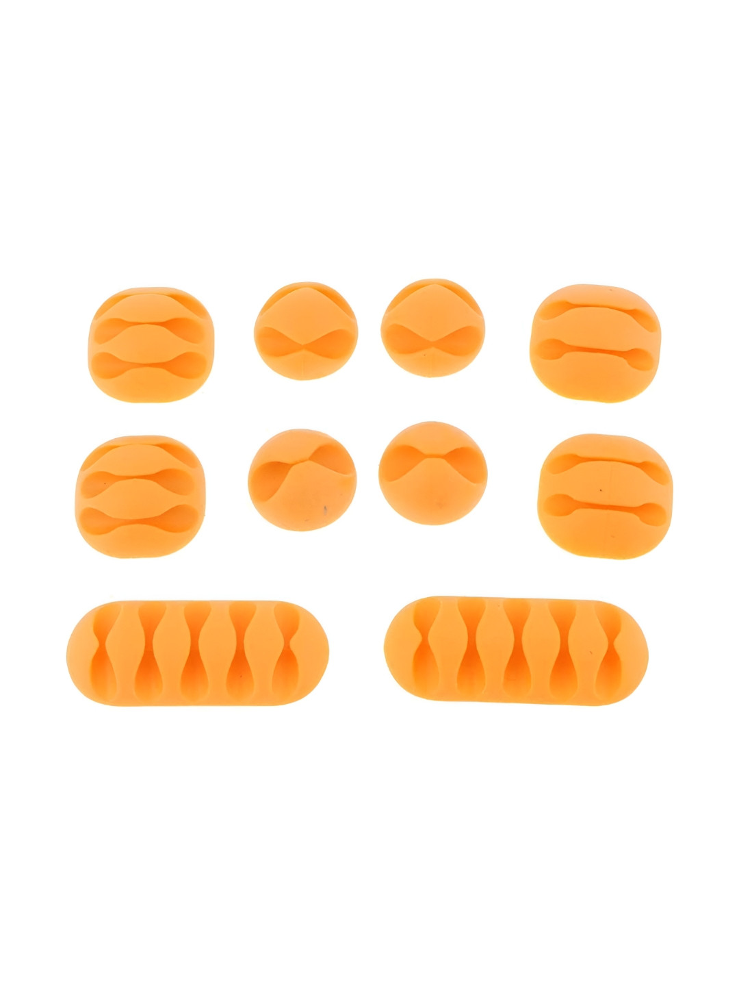We3 Orange Coloured 10 Pieces Wire Organizer Cable Clips